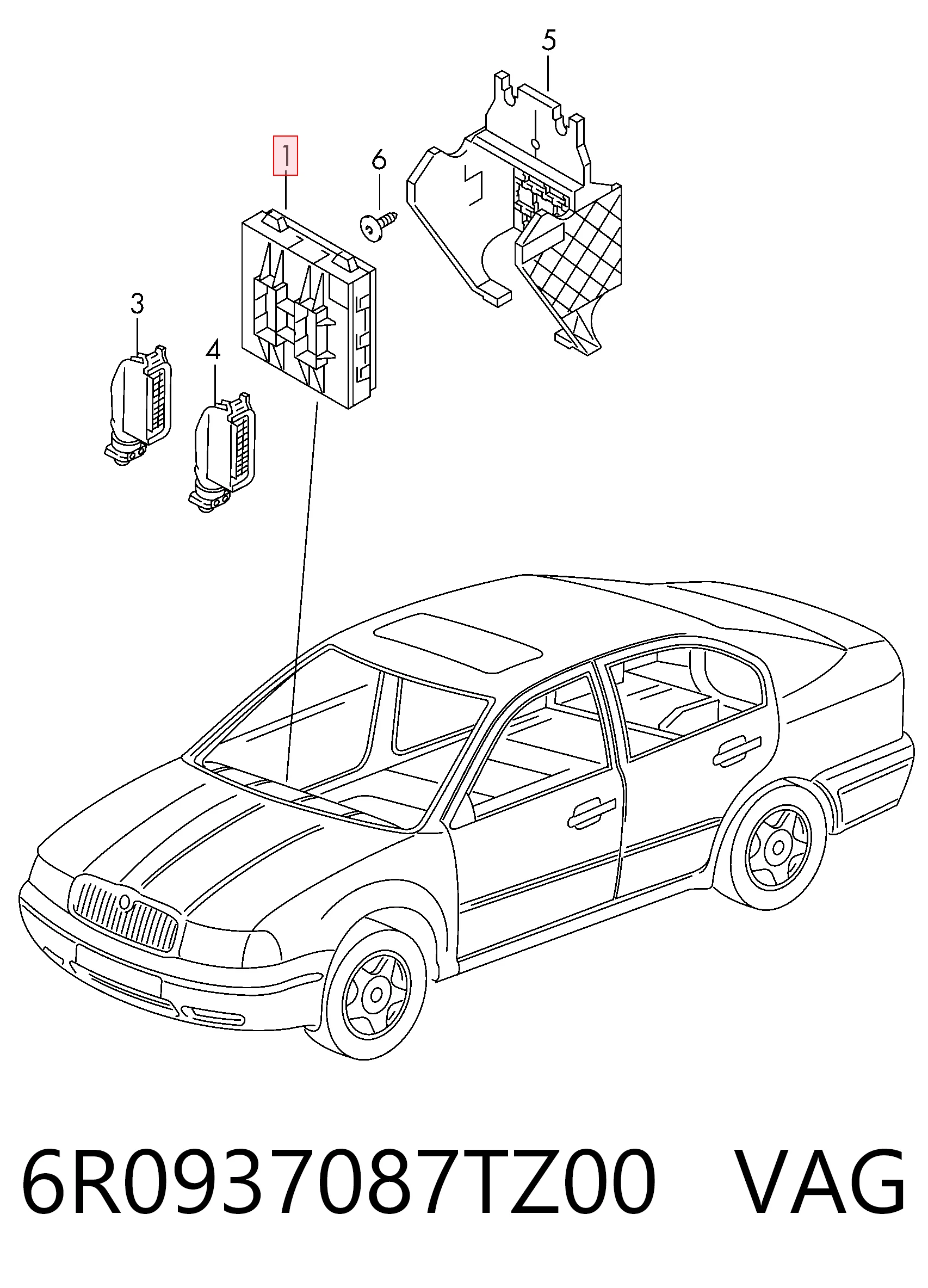 Unidade de conforto para Skoda Rapid  NH3, NK3, NK6