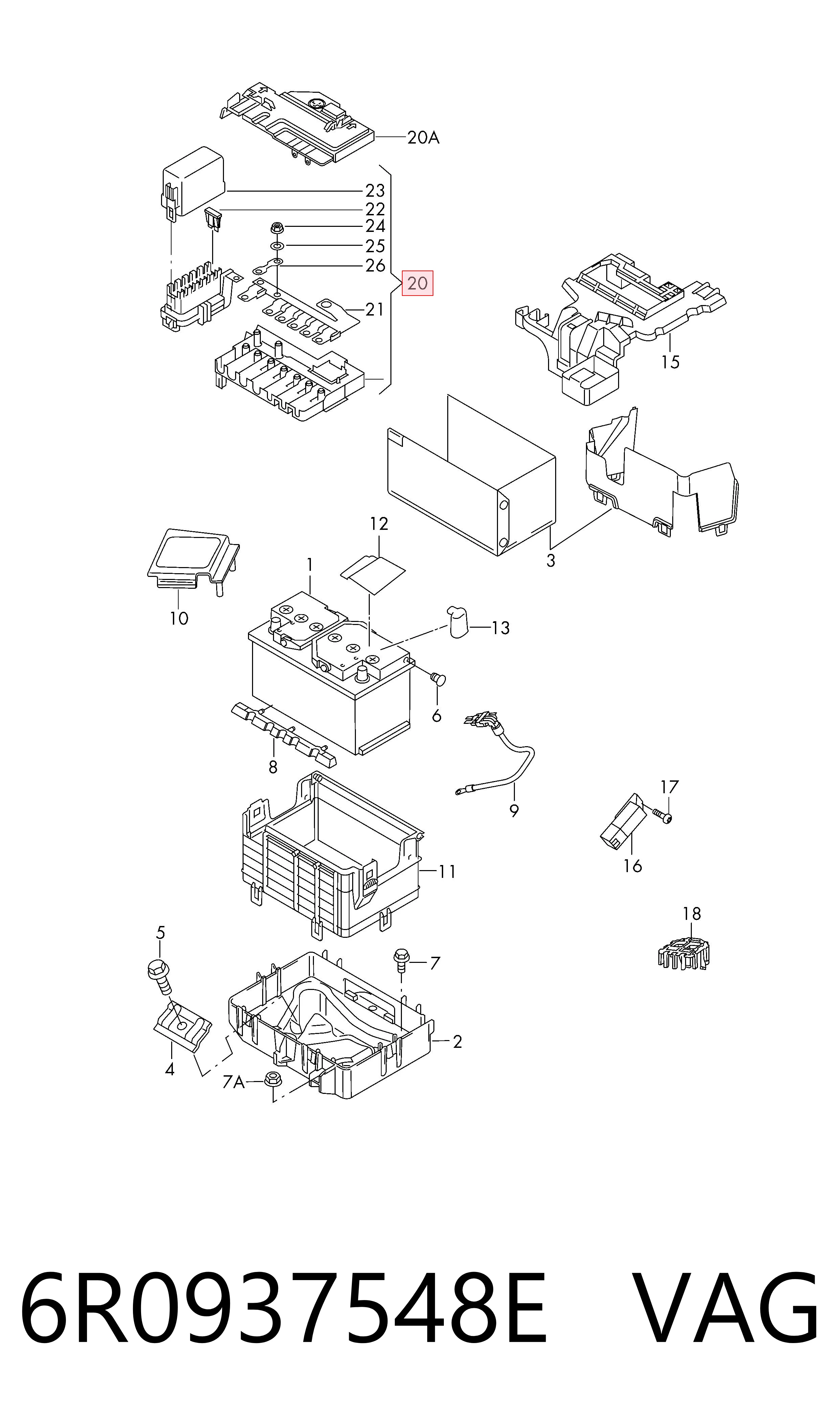 6R0937548E VAG Unidade de dispositivos de segurança