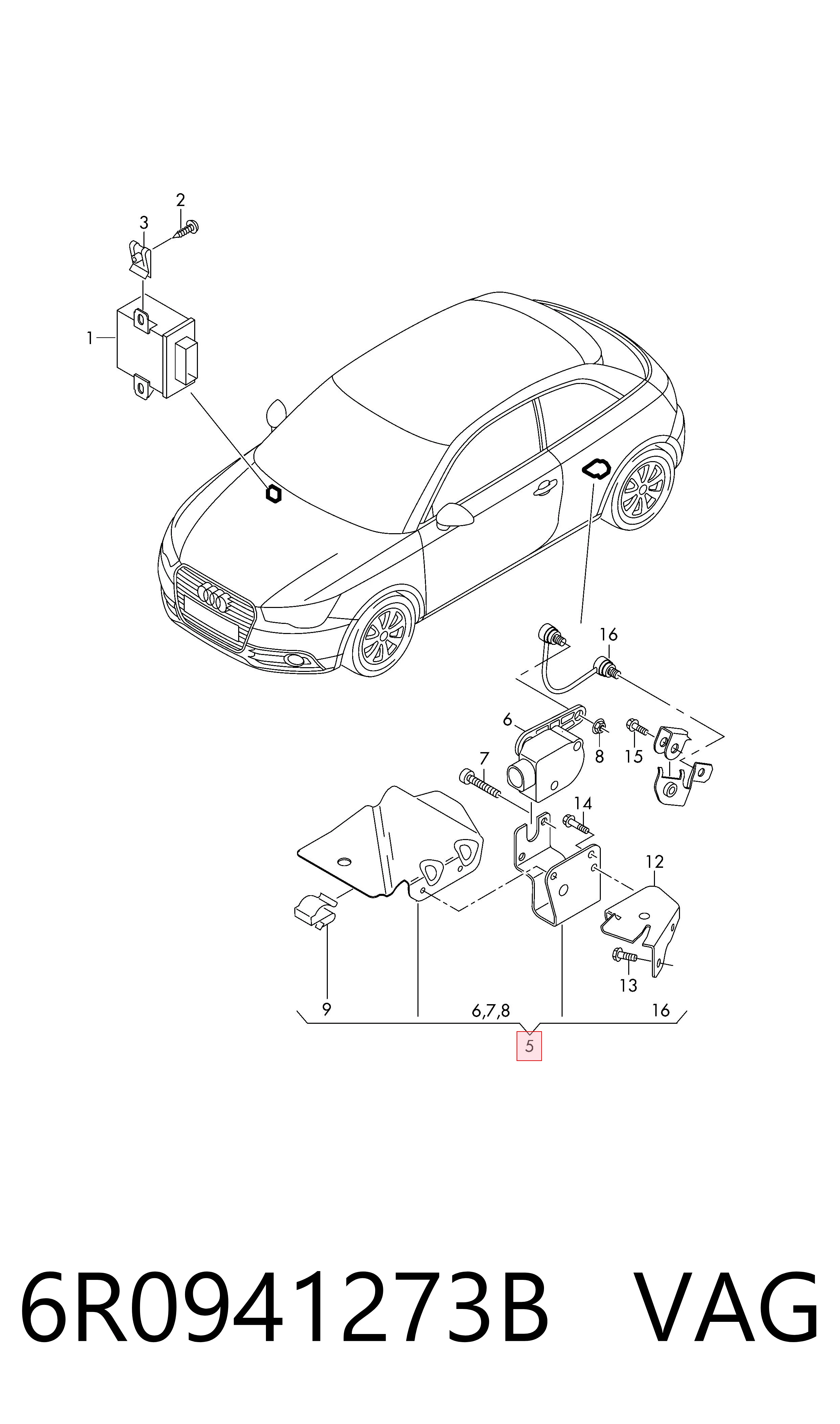 Sensor traseiro esquerdo do nível de posição de carroçaria VAG 6R0941273B preço, a partir de 102,65 USD
