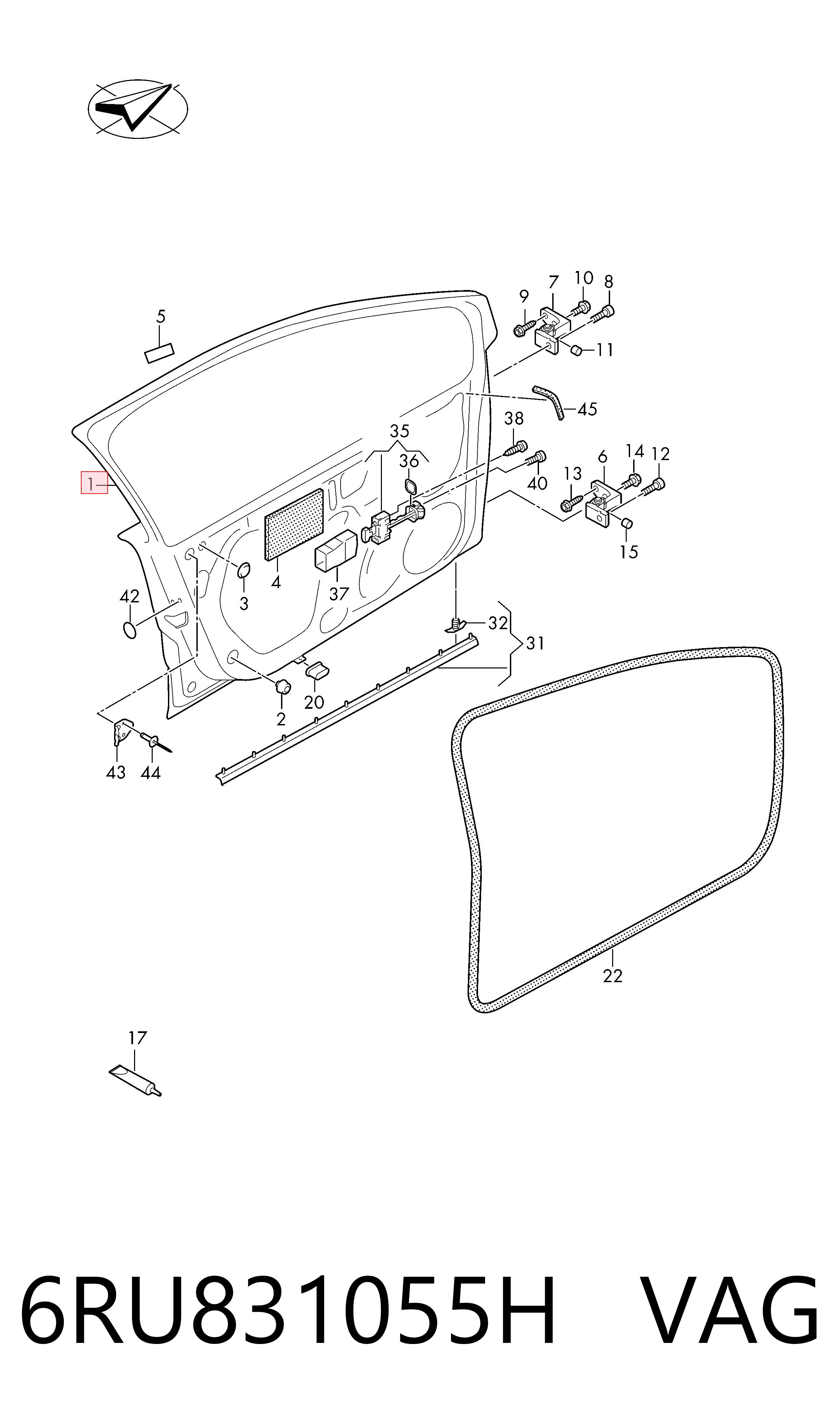 Porta dianteira esquerda Volkswagen Polo V 602, 604, 612, 614 ao melhor preço