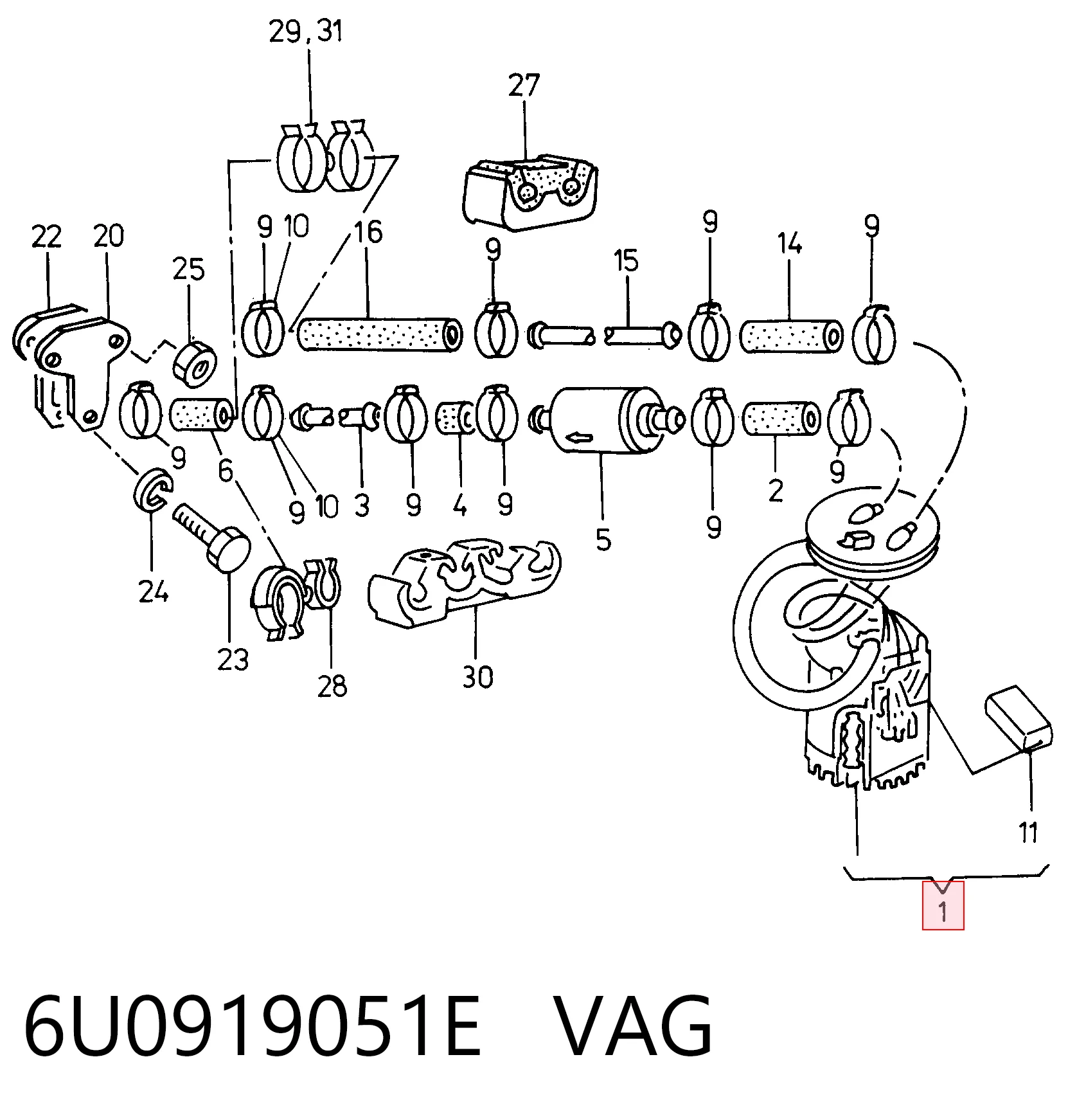 Bomba de combustível elétrica submersível para Skoda Felicia II 6U1