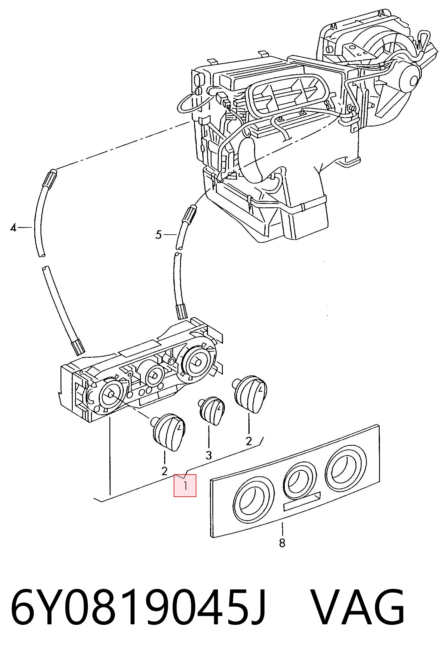  Unidade de controlo dos modos de aquecimento/condicionamento Skoda Fabia I hatchback (6Y2) (1999 - 2008) I