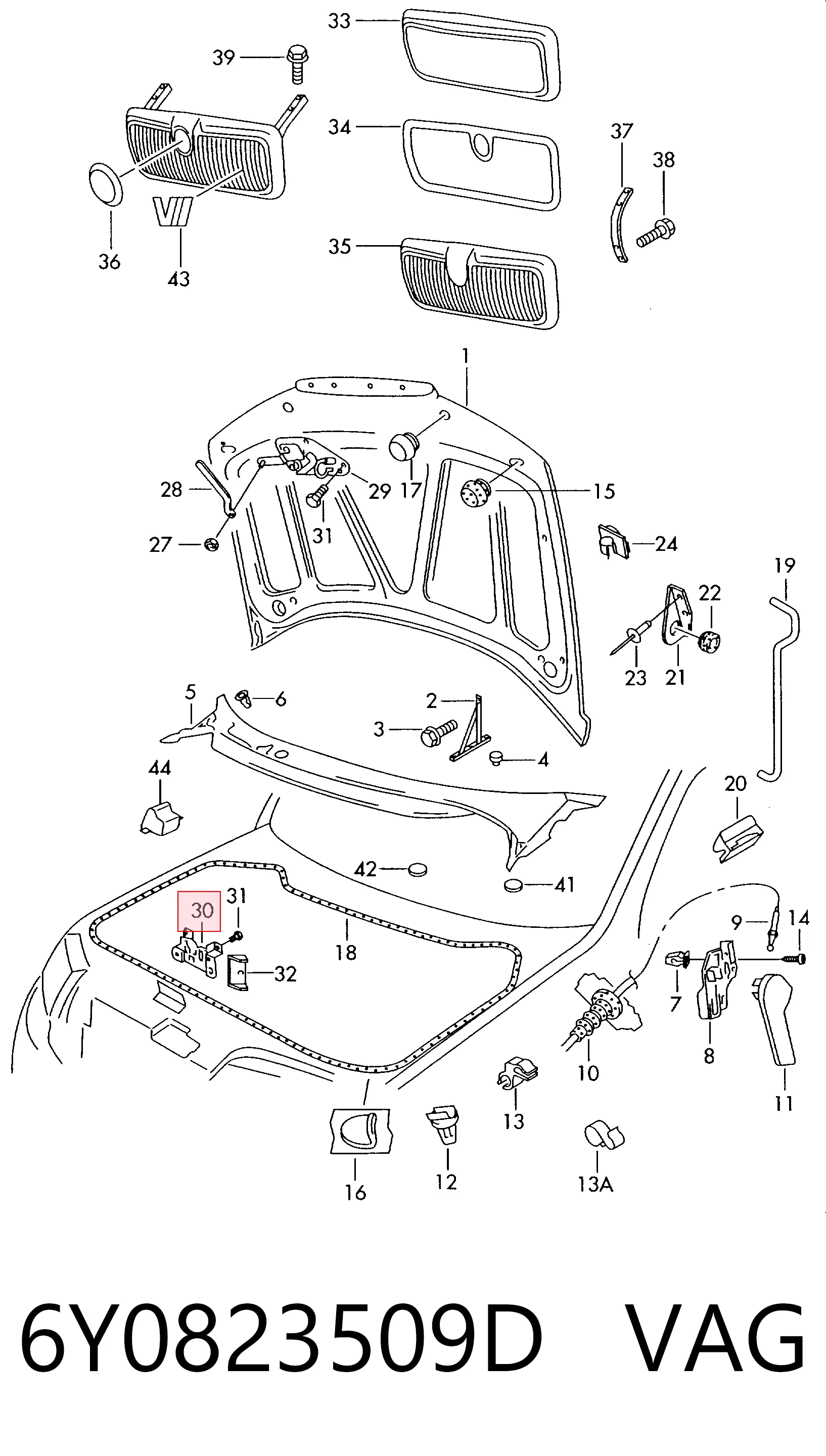 Fecho da capota para Skoda Fabia I 6Y5