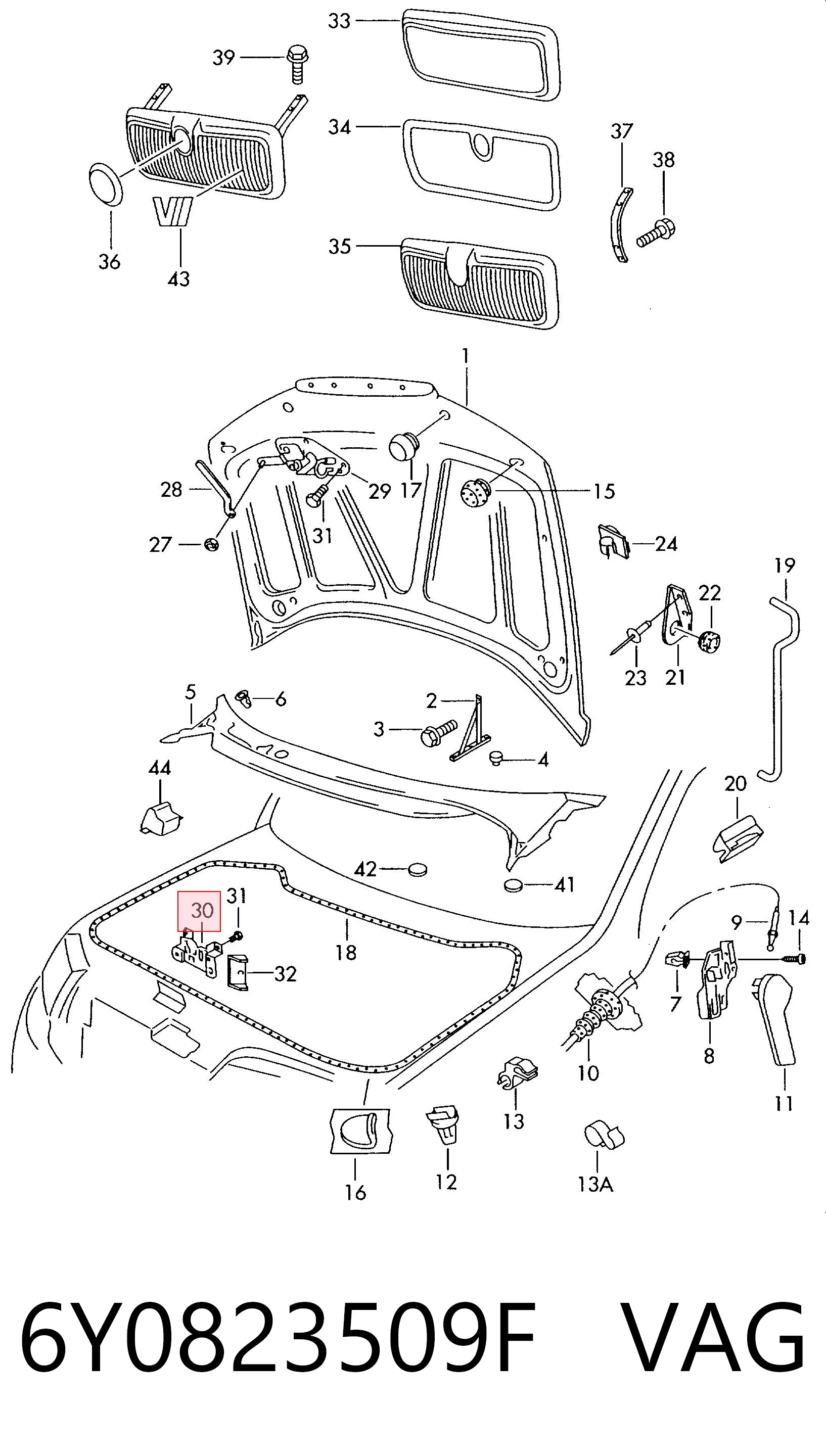 Fecho da capota para Skoda Fabia 6Y5