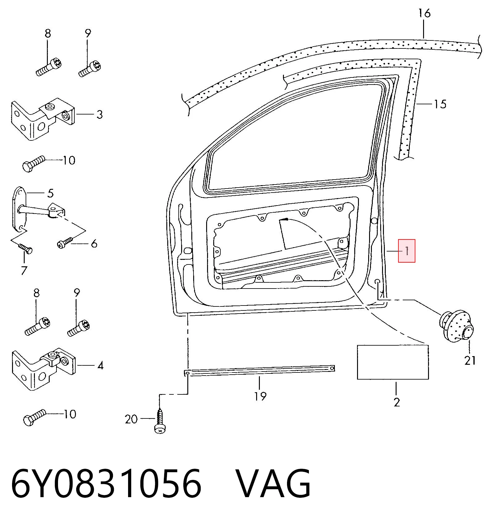 6Y0831056 VAG Porta dianteira direita