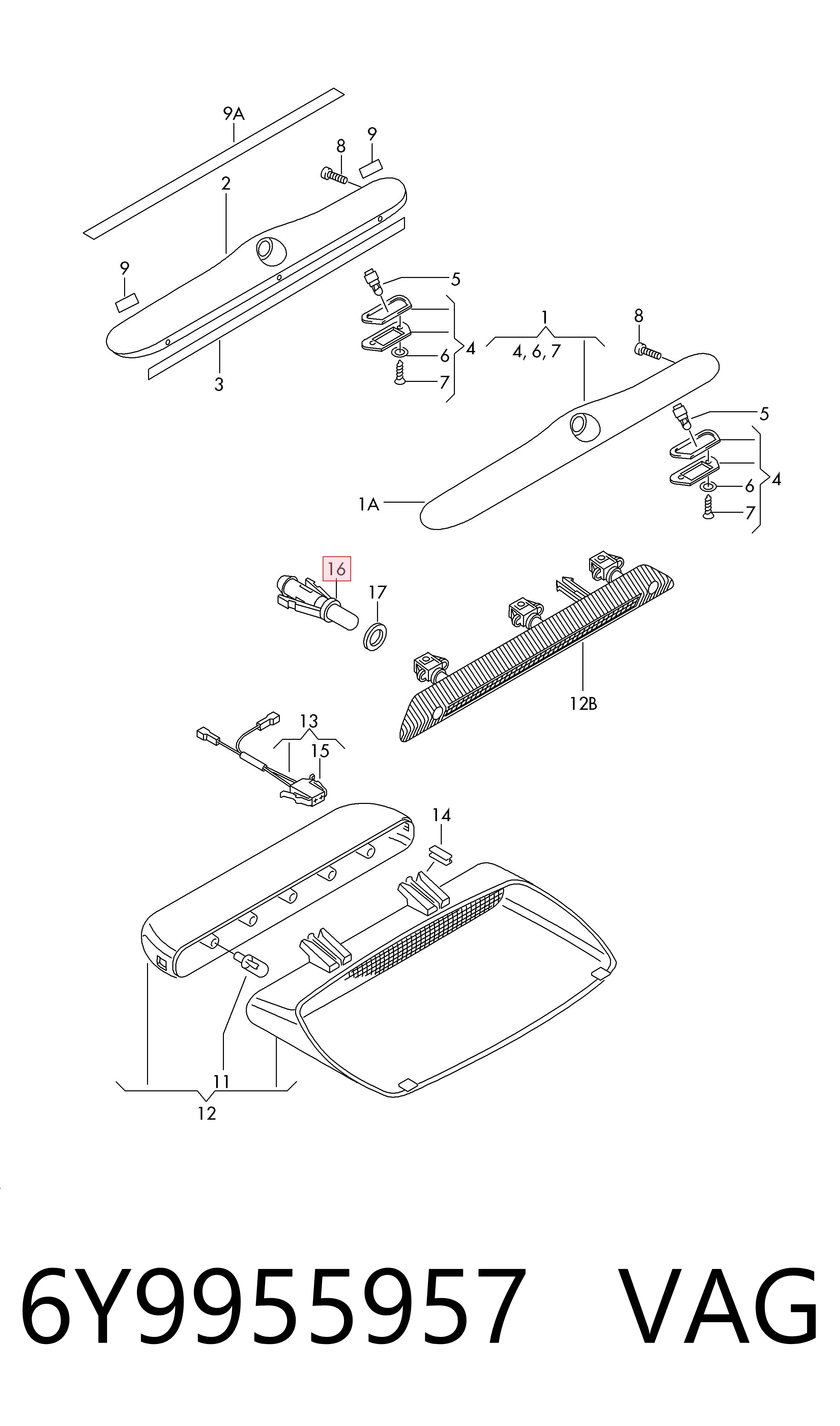6Y9955957 VAG Injetor de fluido para lavador de vidro traseiro