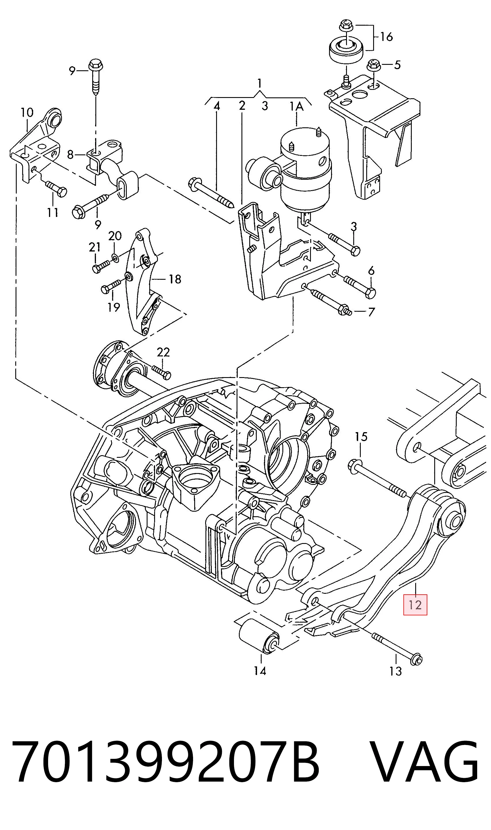 701399207B VAG Coxim (suporte) esquerdo de motor