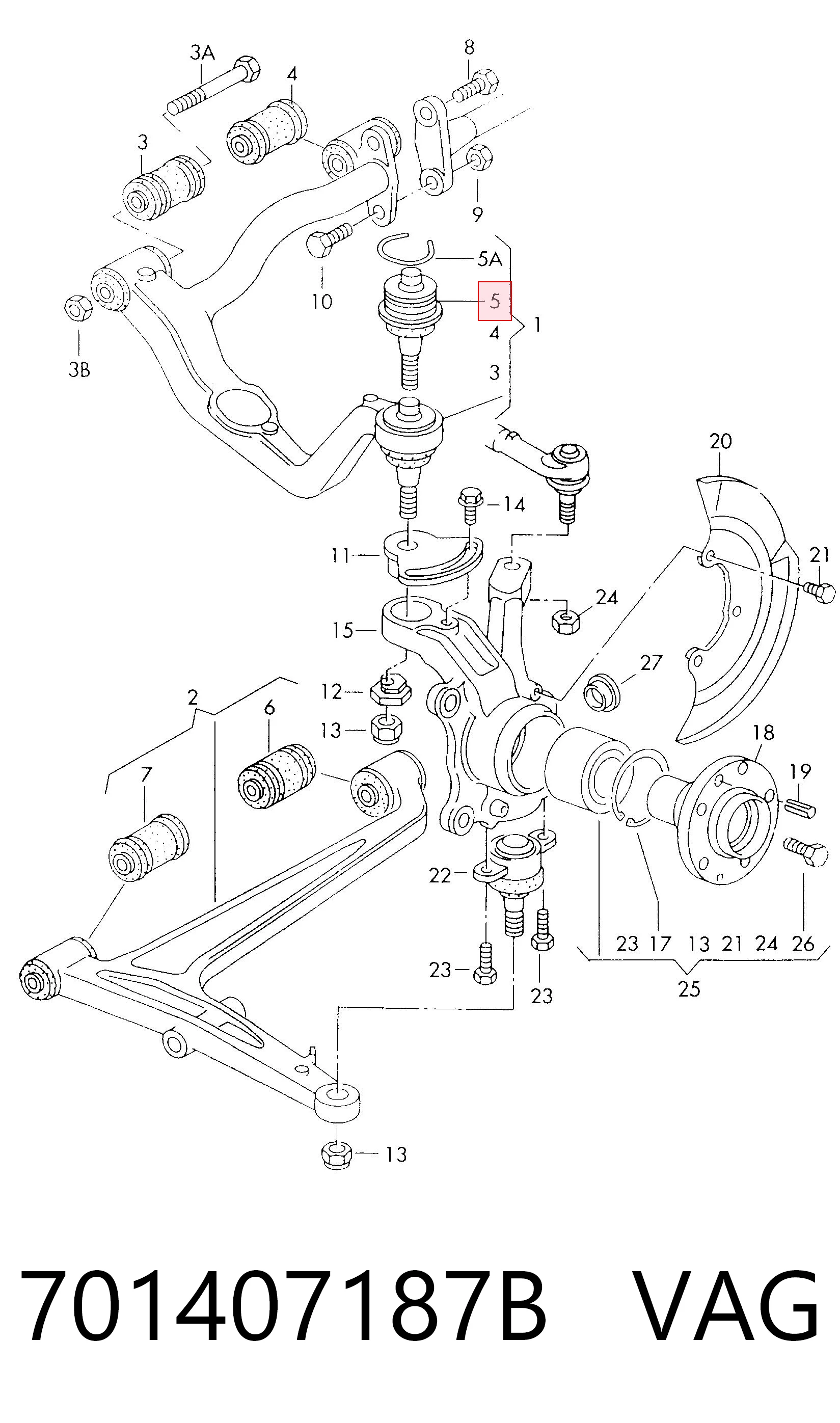 701407187B VAG Suporte de esfera superior