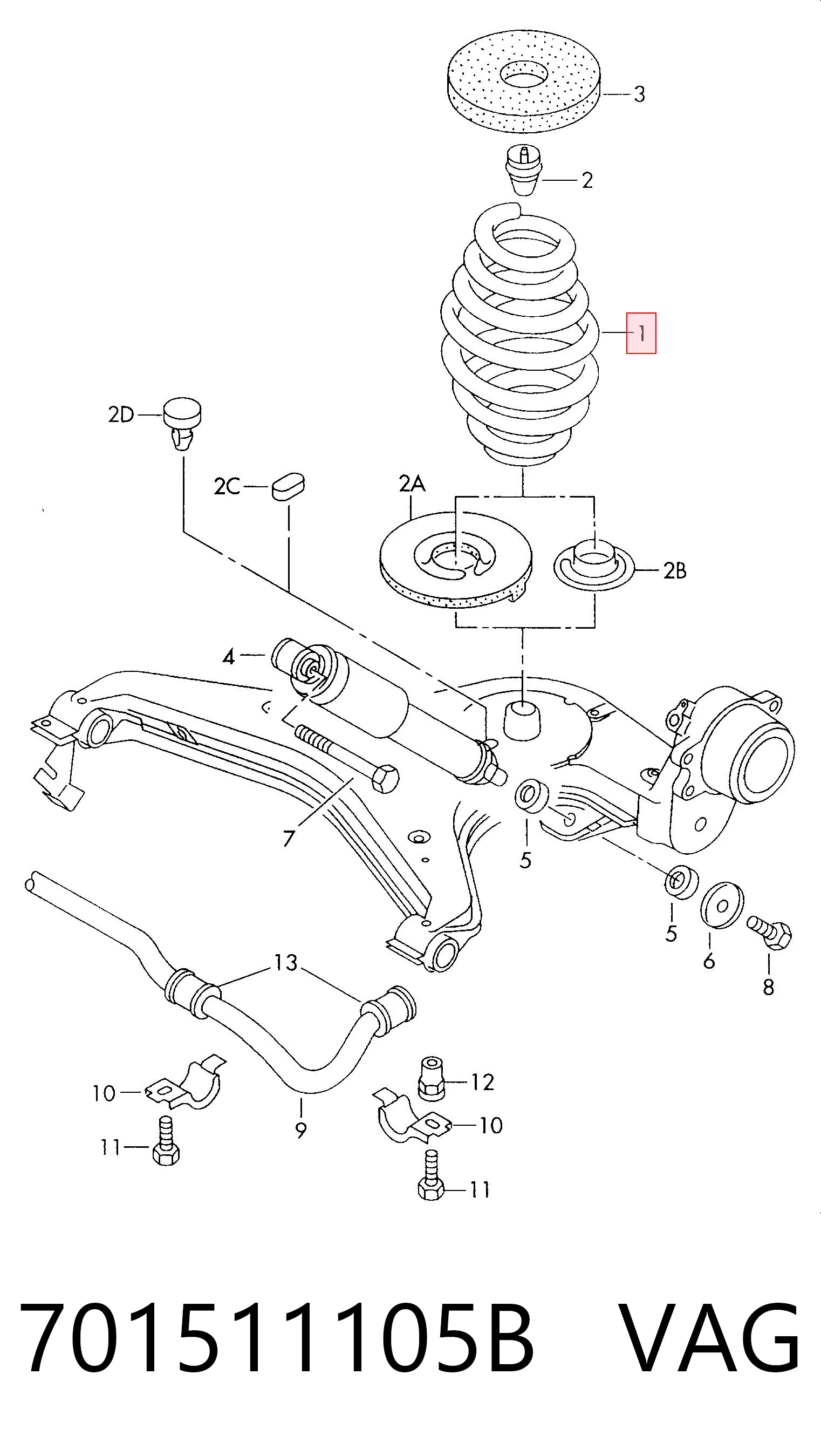 701511105B VAG Mola traseira