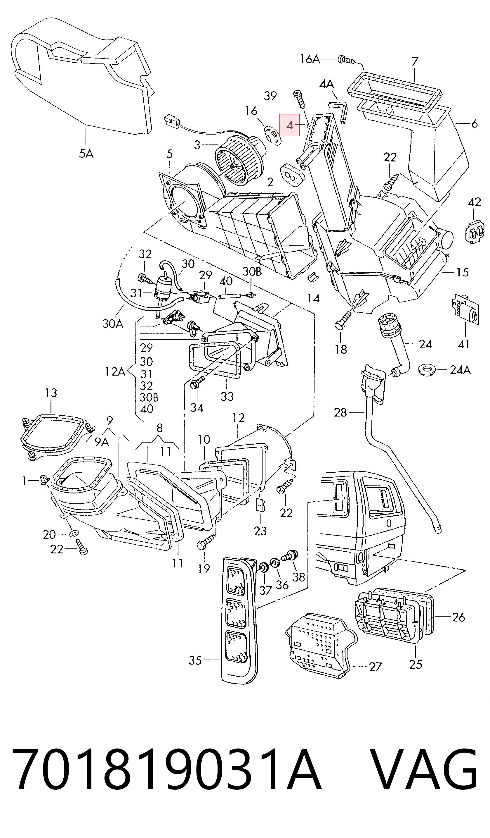 701819031A VAG Radiador de forno (de aquecedor)