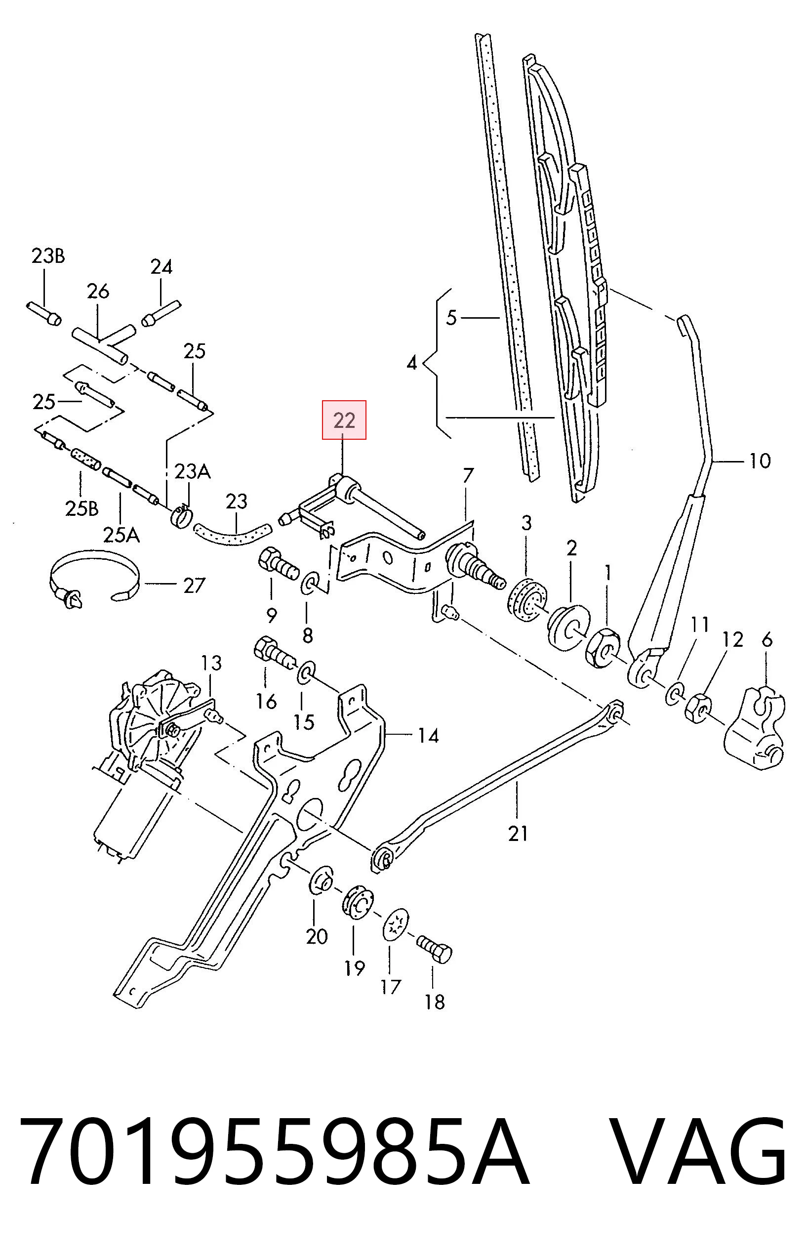 701955985A VAG Injetor de fluido para lavador de vidro traseiro