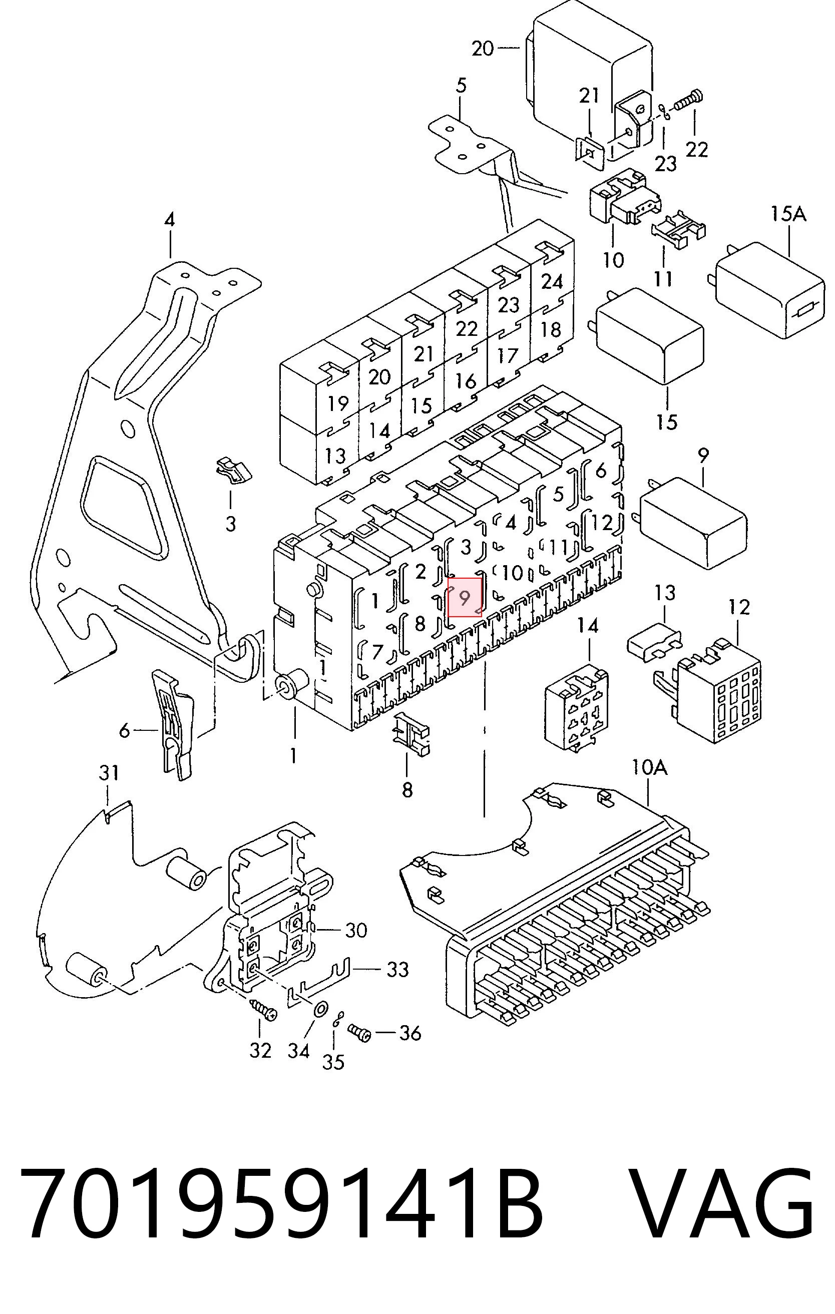 701959141B VAG Relê de aparelho de ar condicionado