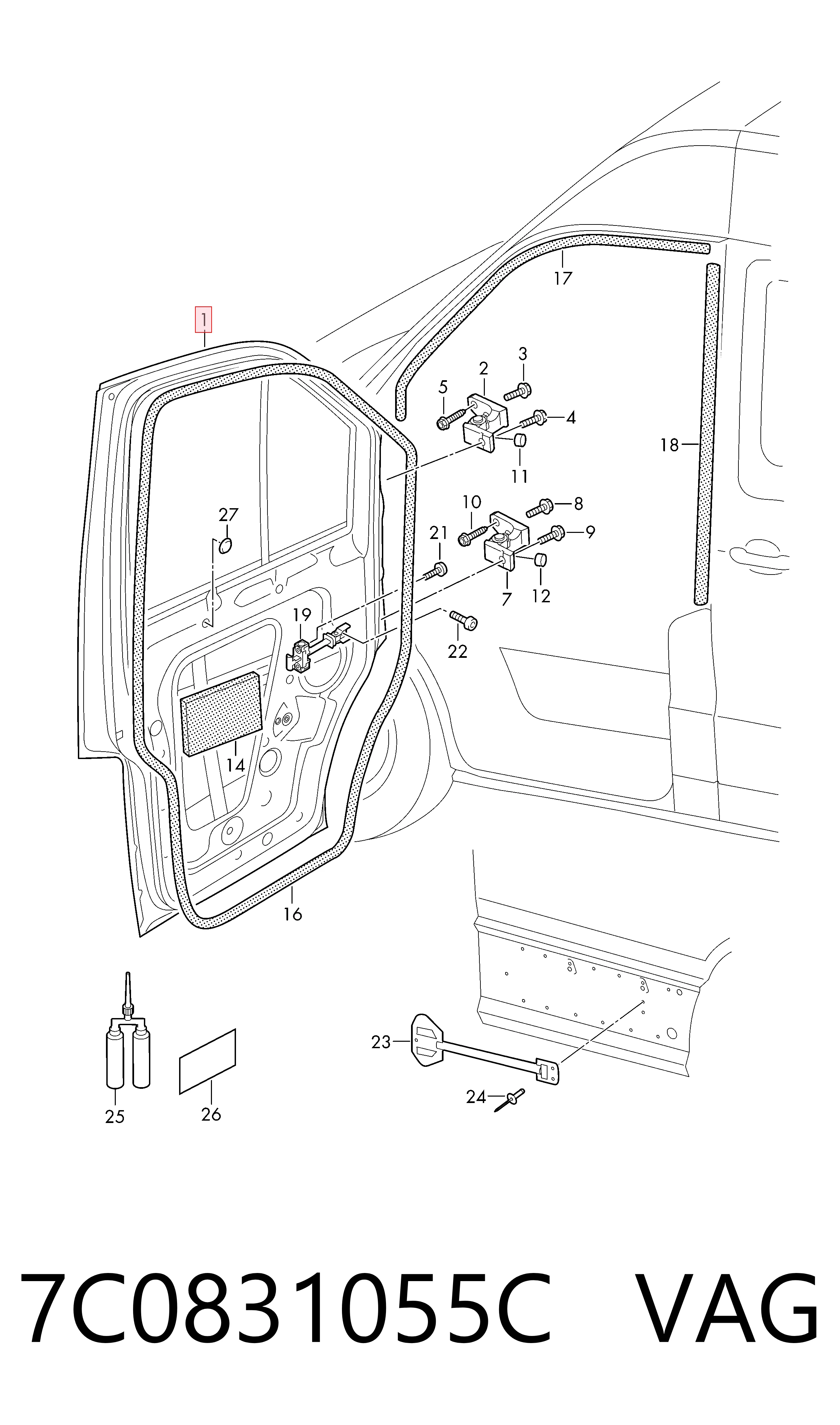 Porta dianteira esquerda Volkswagen Crafter  SY, SX, SYB, SYC, SYD, SYM ao melhor preço
