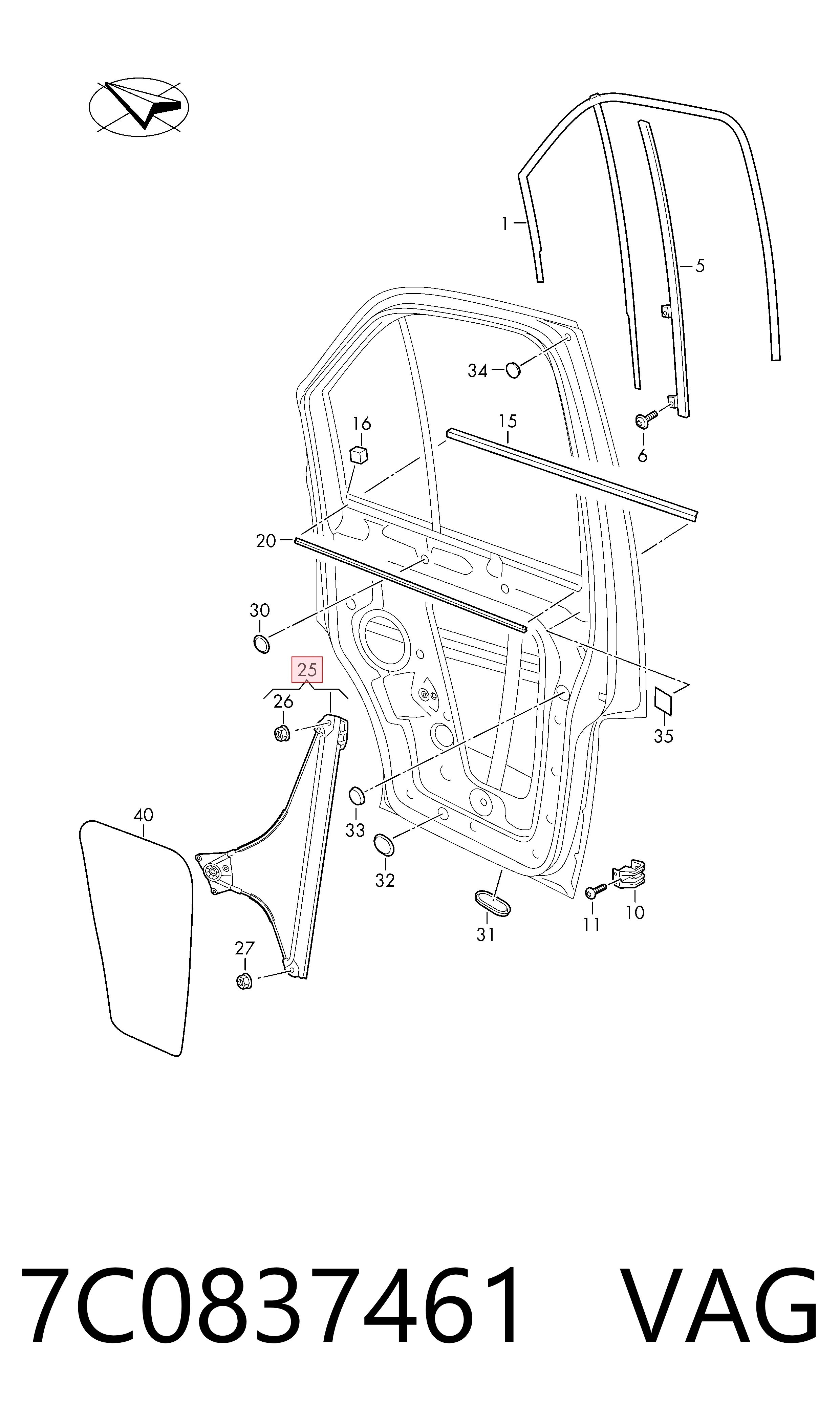 Mecanismo de acionamento de vidro da porta dianteira esquerda Volkswagen Crafter  SYI, SYJ ao melhor preço