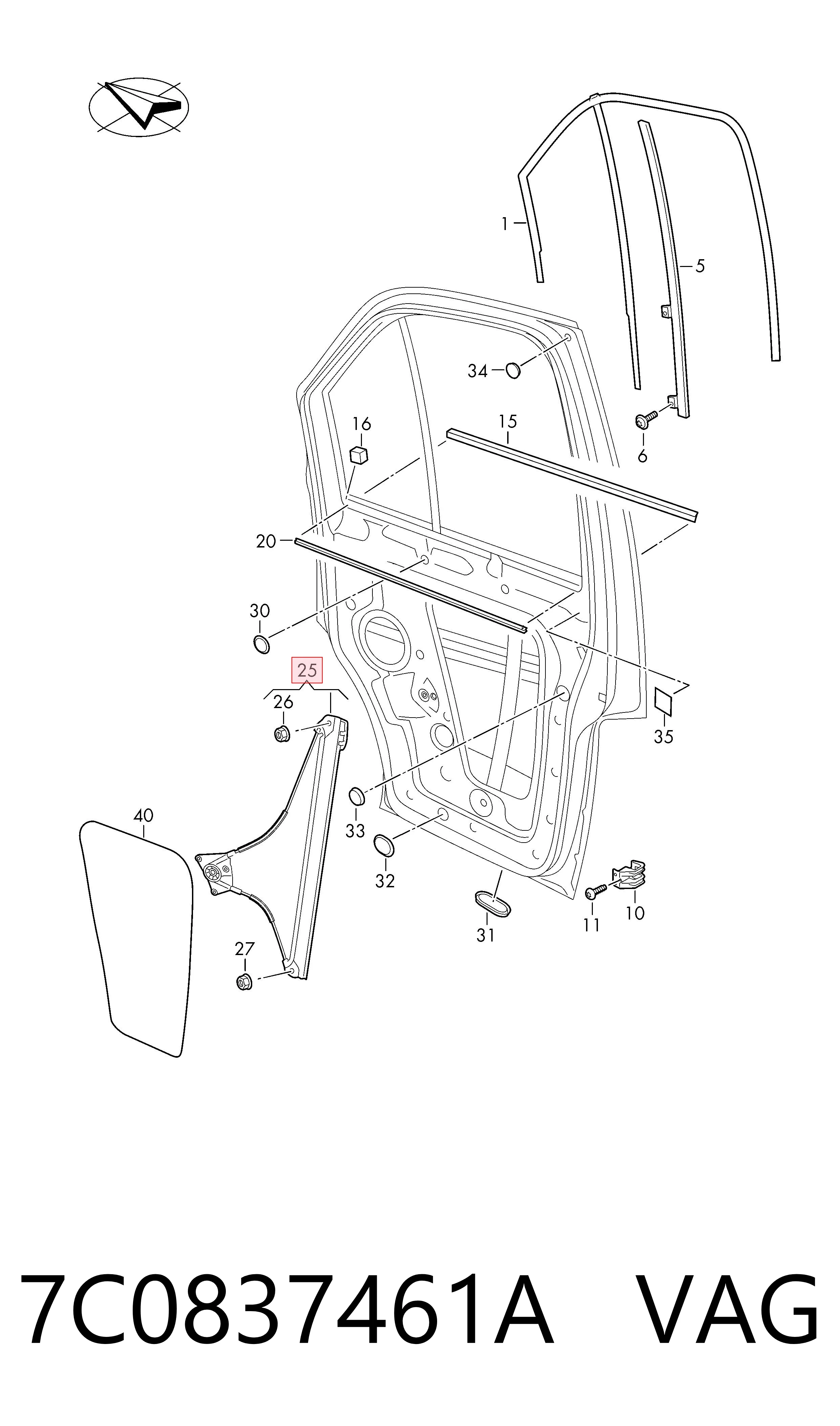 Mecanismo de acionamento de vidro da porta dianteira esquerda Volkswagen Crafter  SYI, SYJ