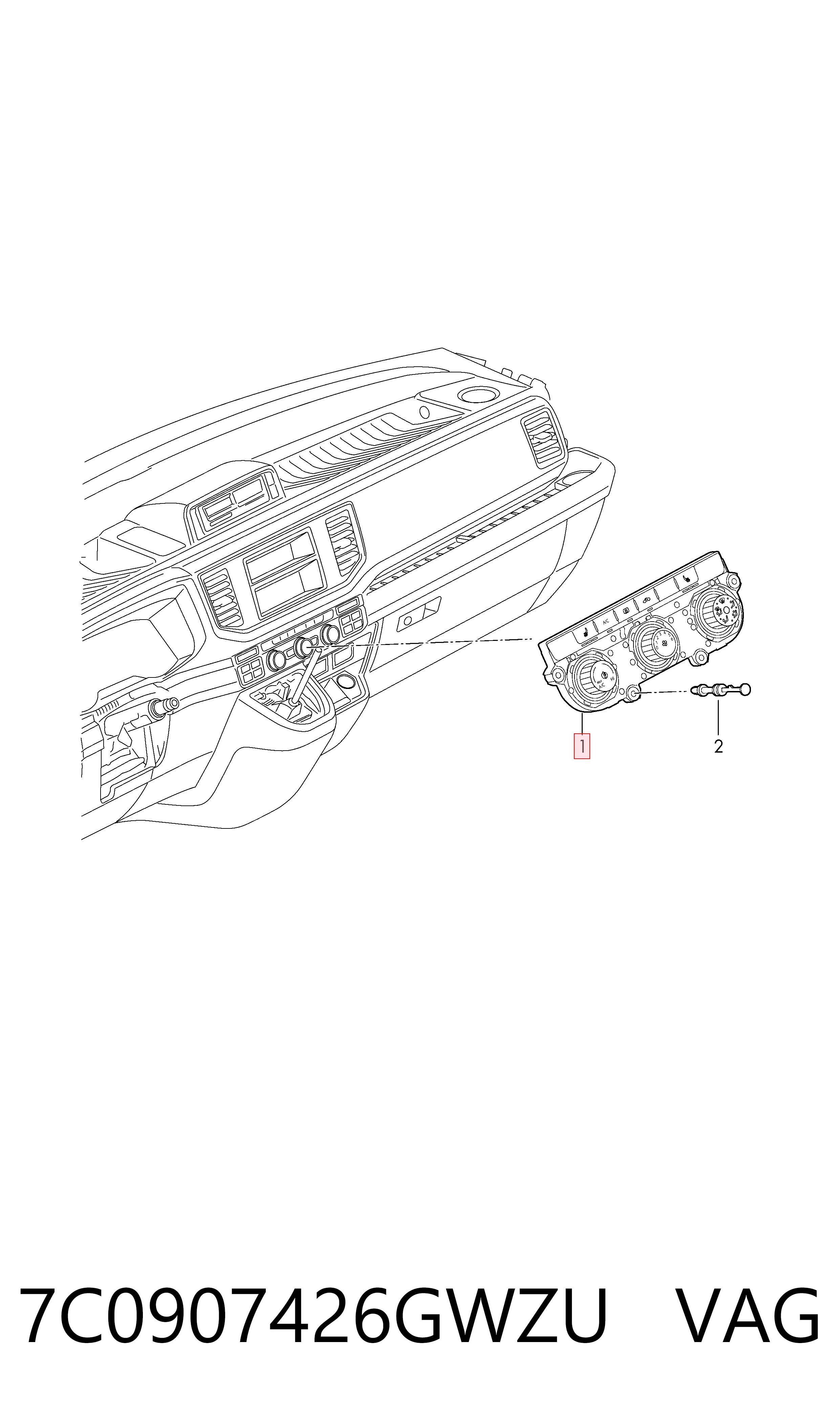 Unidade de controlo dos modos de aquecimento/condicionamento para Volkswagen Crafter SY, SX, SYB, SYC, SYD, SYM