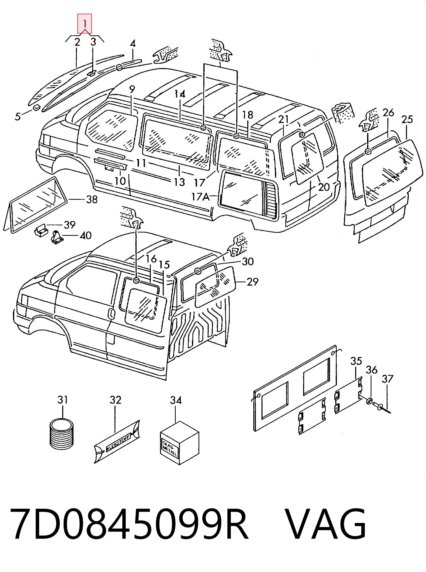Pára-brisas Volkswagen Transporter 70B, 70C, 7DB, 7DK, 70J, 70K, 7DC, 7DJ ao melhor preço