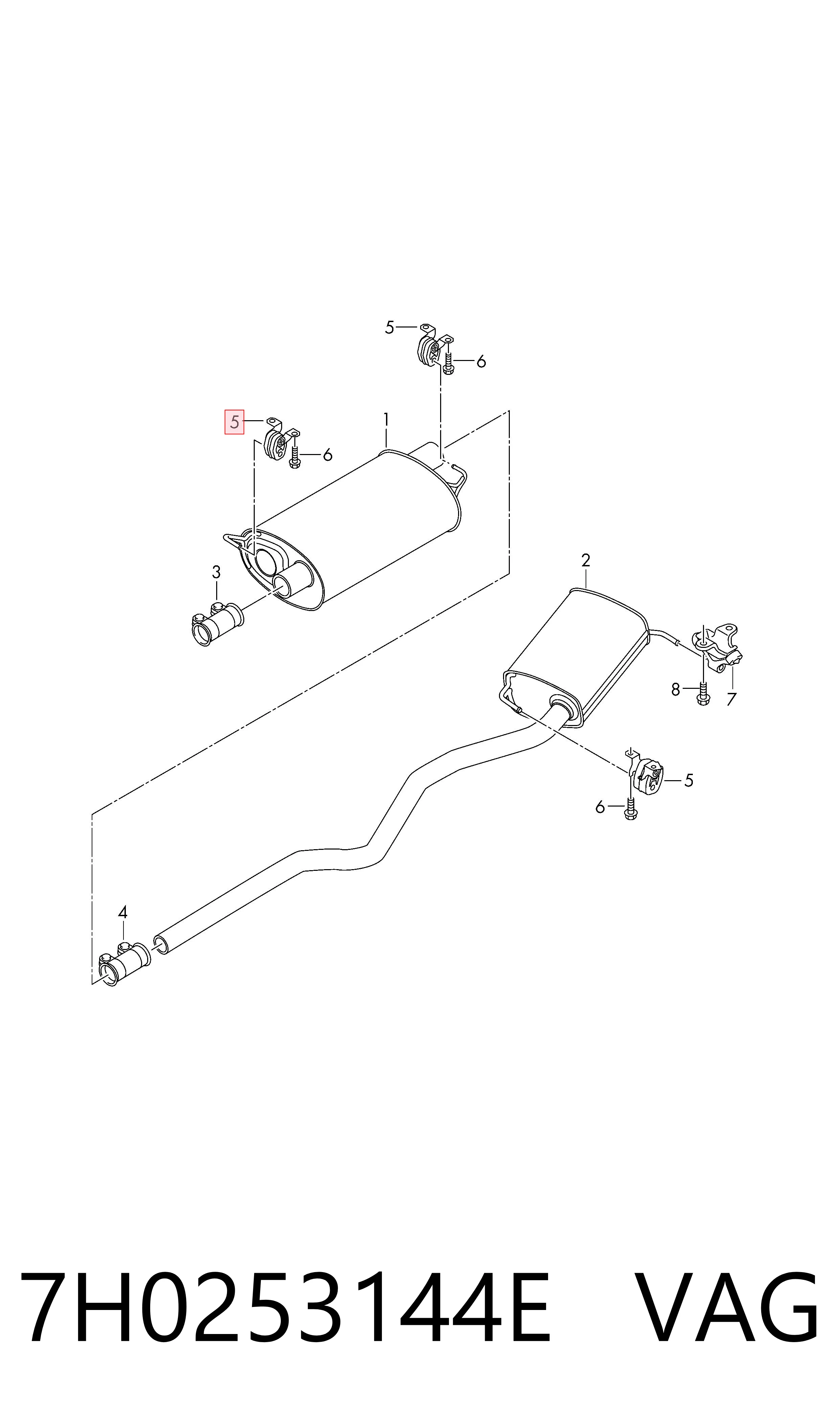 Coxim de fixação do silenciador Volkswagen Transporter  7HB, 7HJ, 7EB, 7EJ ao melhor preço
