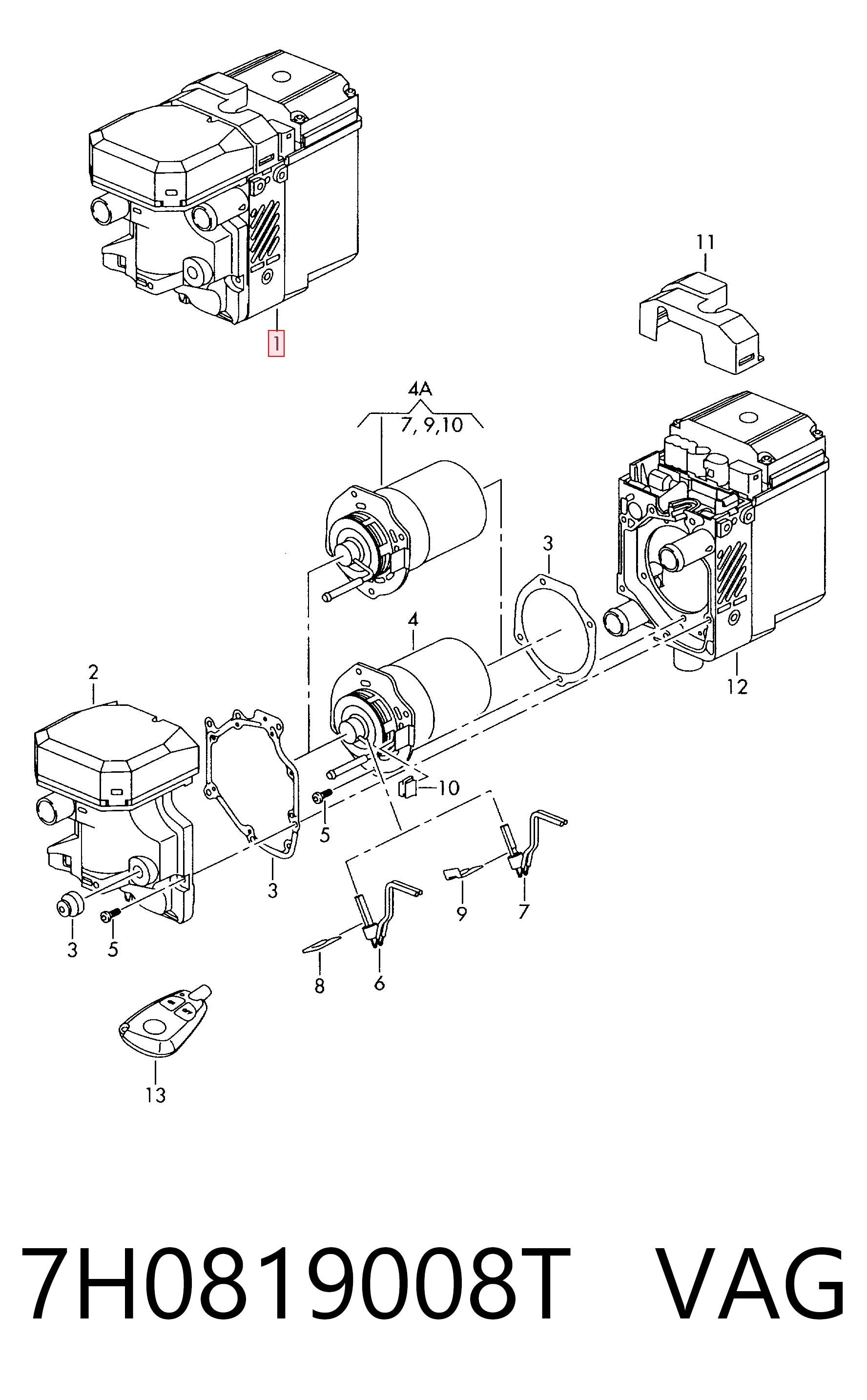 7H0819008T VAG Calorífero autônomo