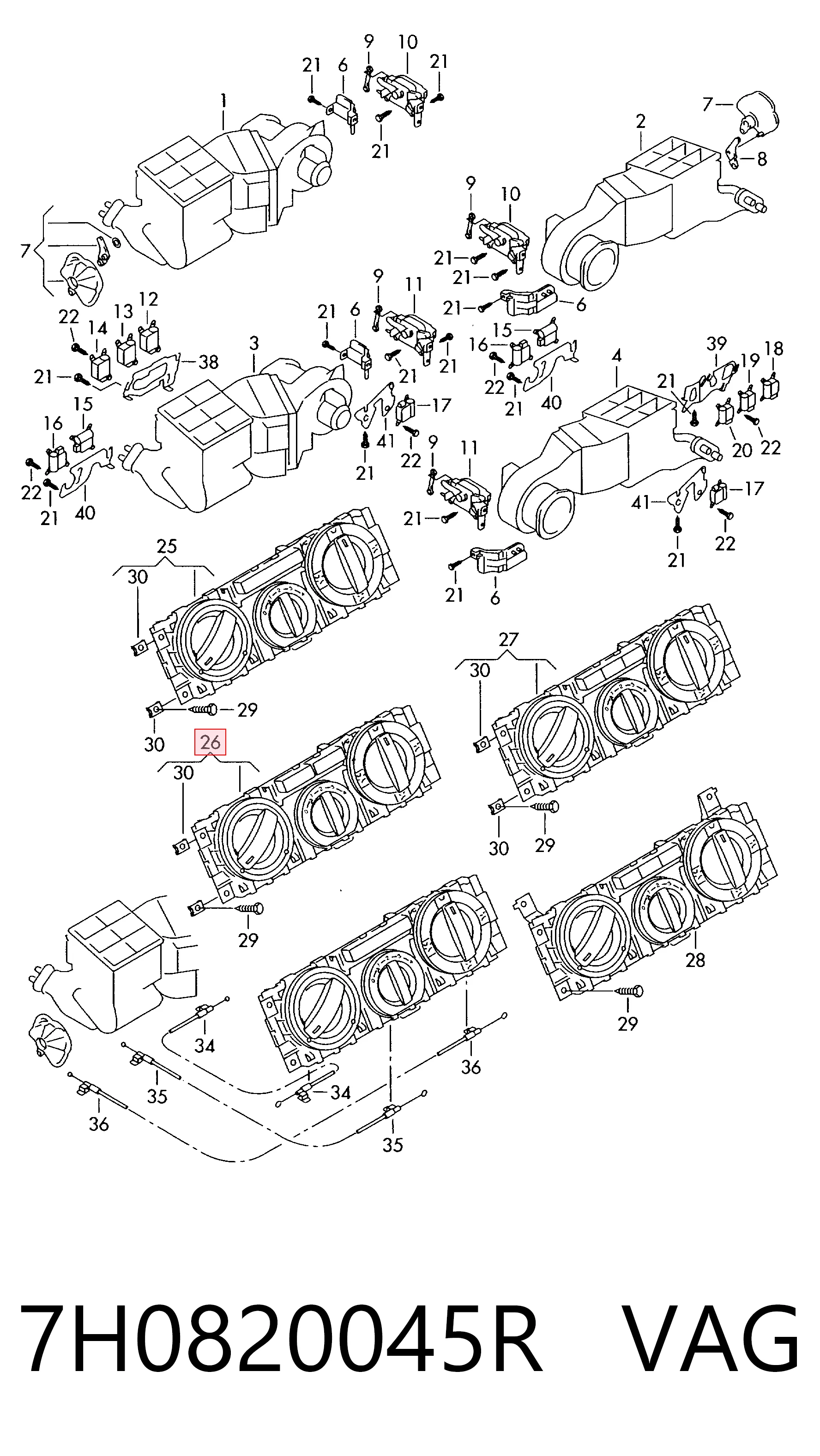 Compre Unidade de controlo dos modos de aquecimento/condicionamento Volkswagen Transporter 