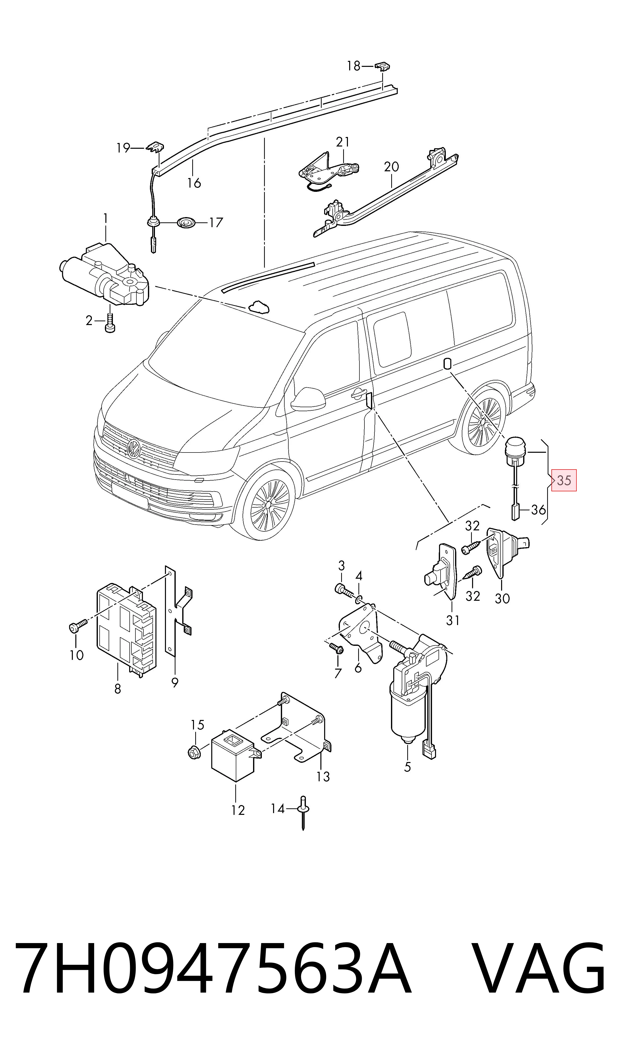 7H0947563A VAG Sensor de ativação das luzes de marcha à ré