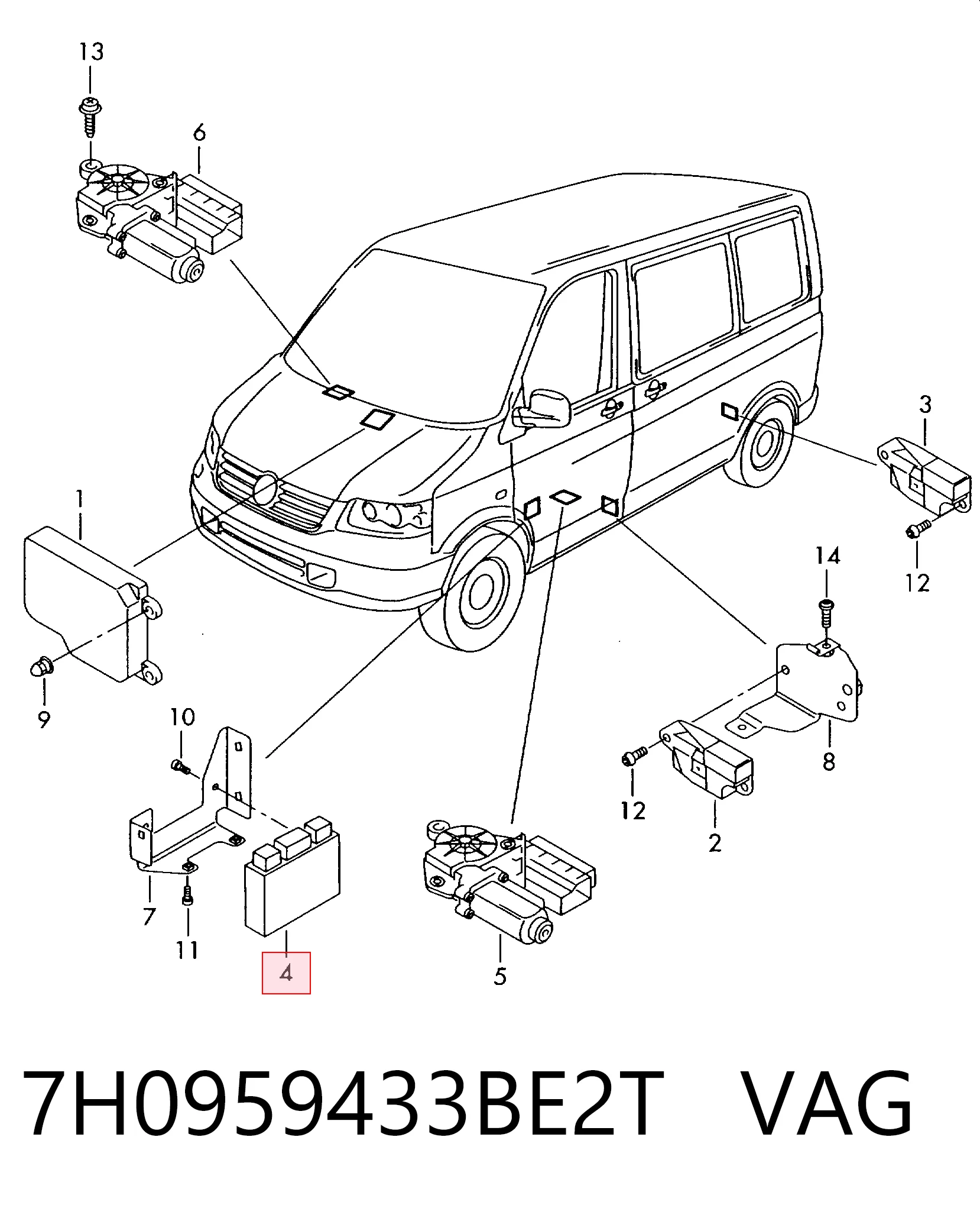 Unidade de conforto Volkswagen Transporter  7HB, 7HJ, 7EB, 7EJ ao melhor preço