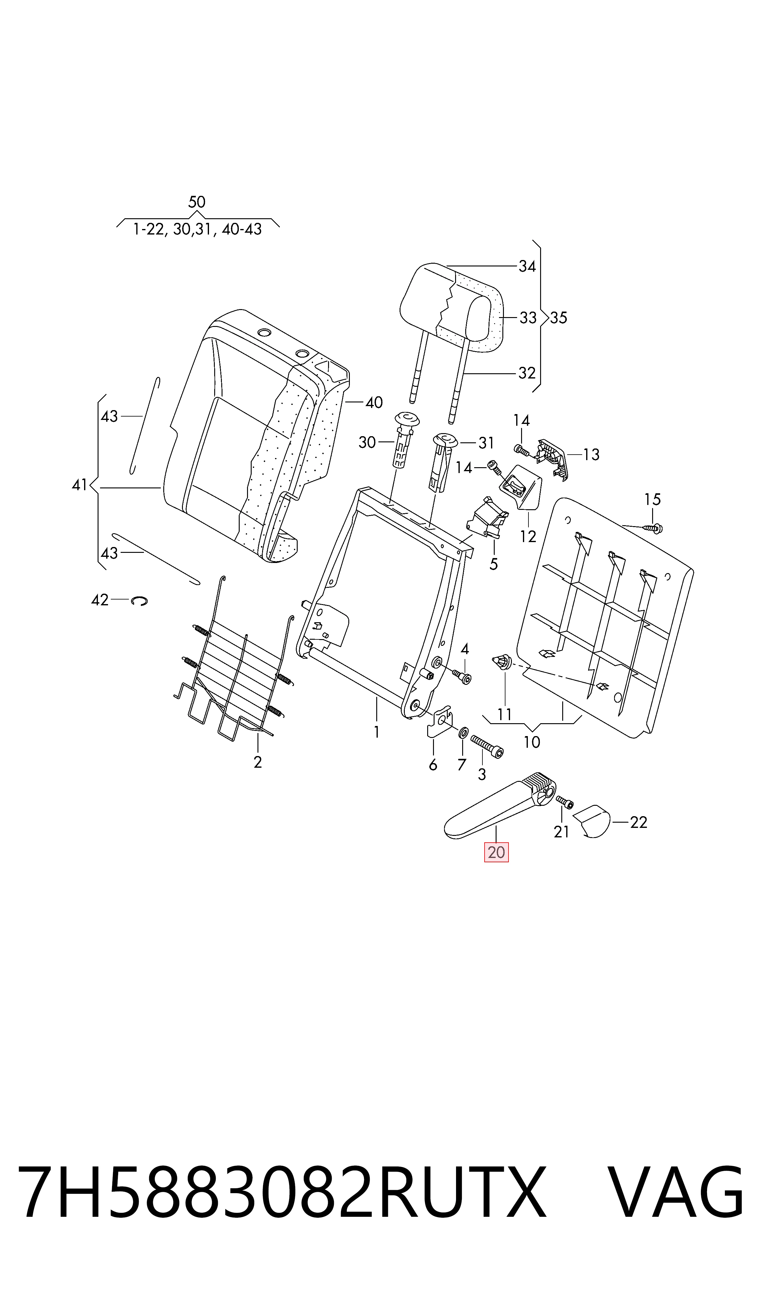 Braço de consola central para Volkswagen Multivan T5 7HM, 7HN, 7HF, 7EF, 7EM, 7EN
