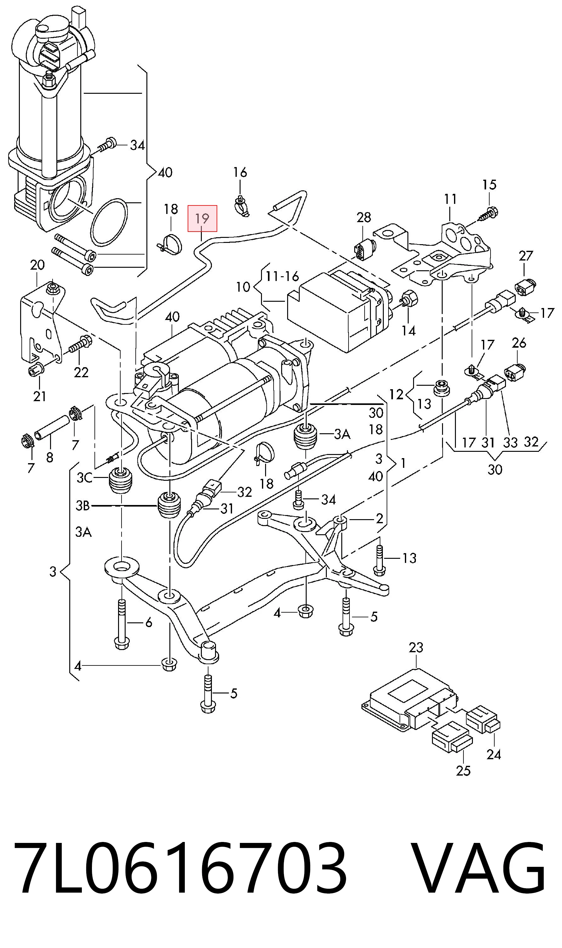 7L0616703 VAG Cano derivado de ventilação de cárter (de separador de óleo)
