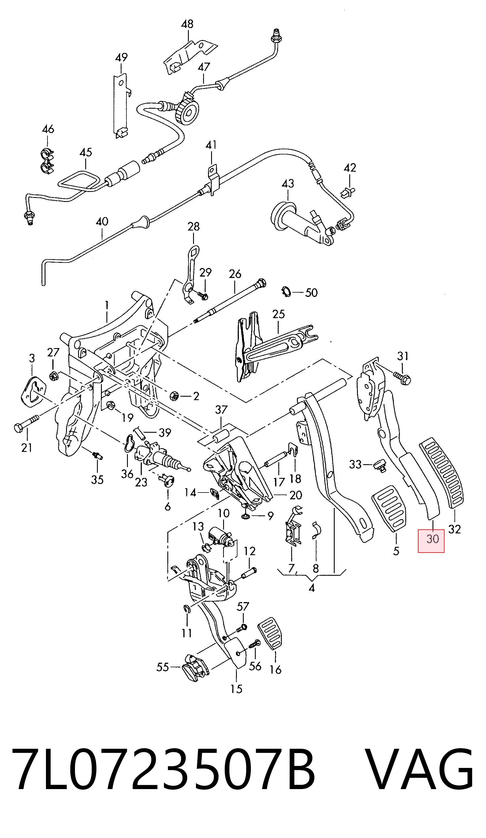 Pedal de gás (de acelerador) Porsche 7L0723507D preço, a partir de 54,48 USD