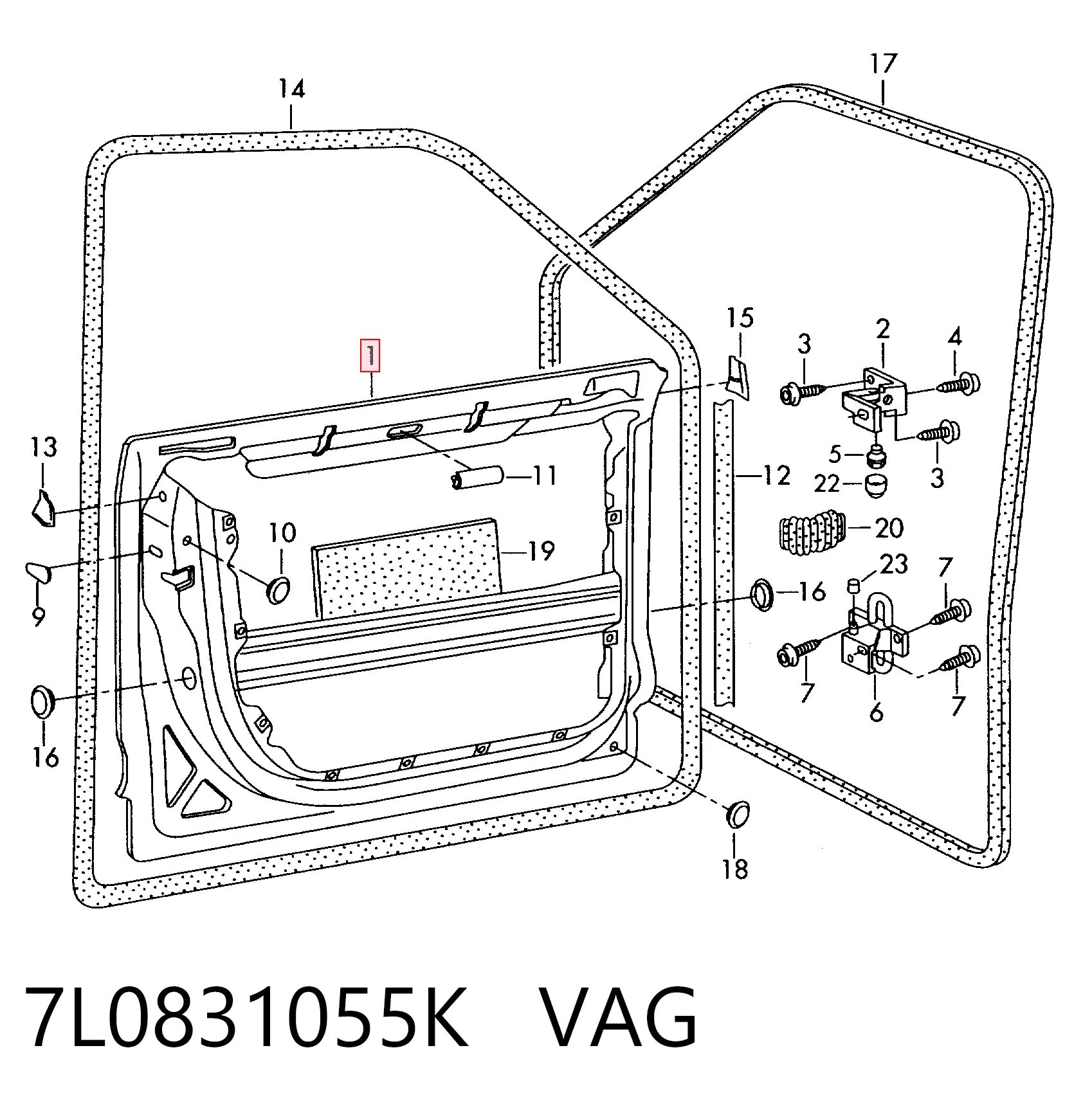  Porta dianteira esquerda Volkswagen Touareg I SUV (7LA, 7L6, 7L7) (2002 - 2010) I