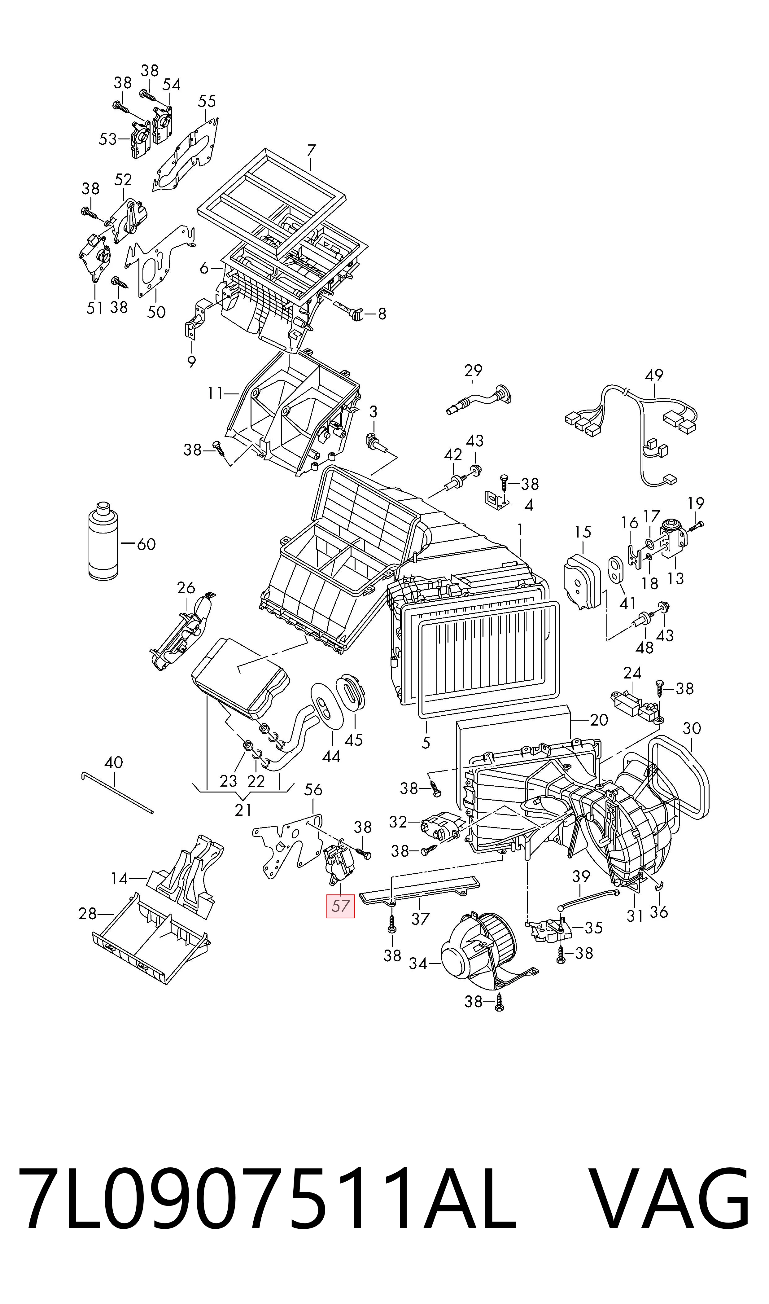 7L0907511AL VAG Motor de comporta de recirculação de ar