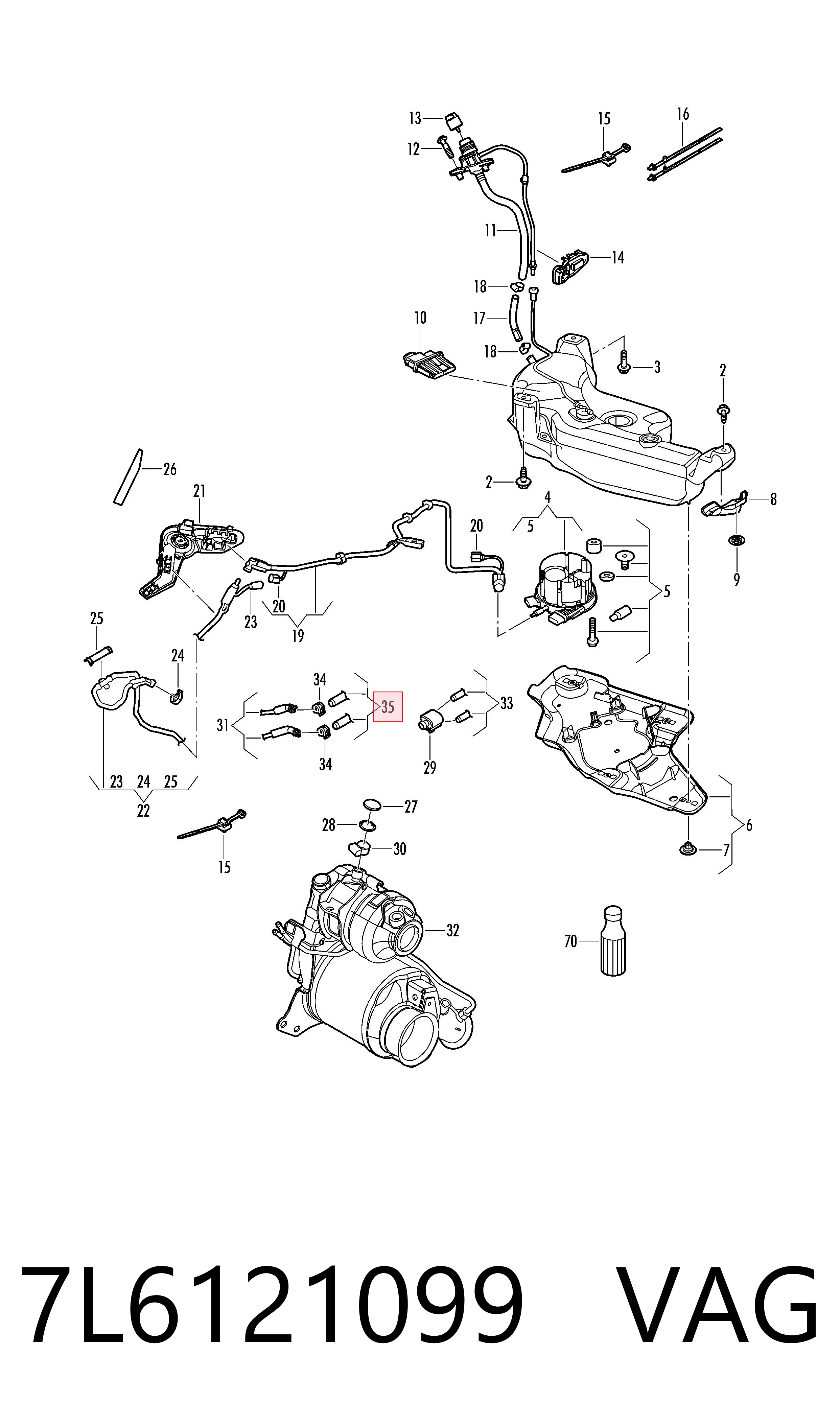 7L6121099 VAG Radiador de esfriamento de motor