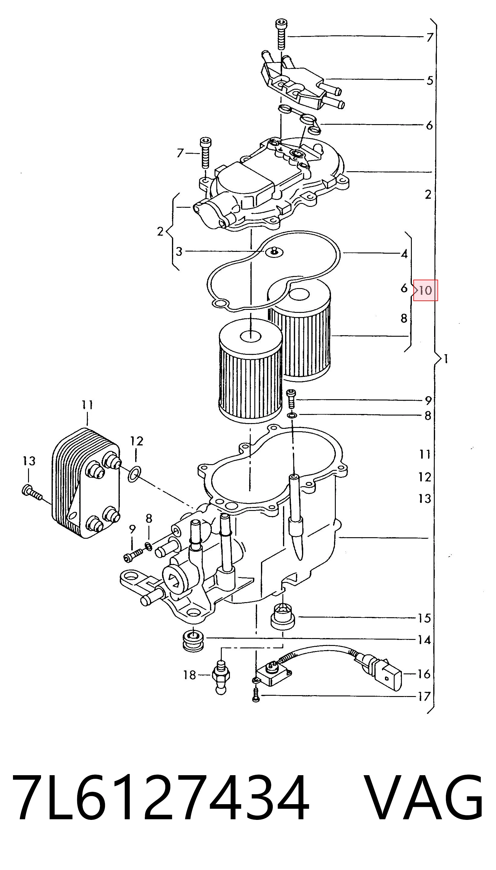7L6127434 VAG Filtro de combustível