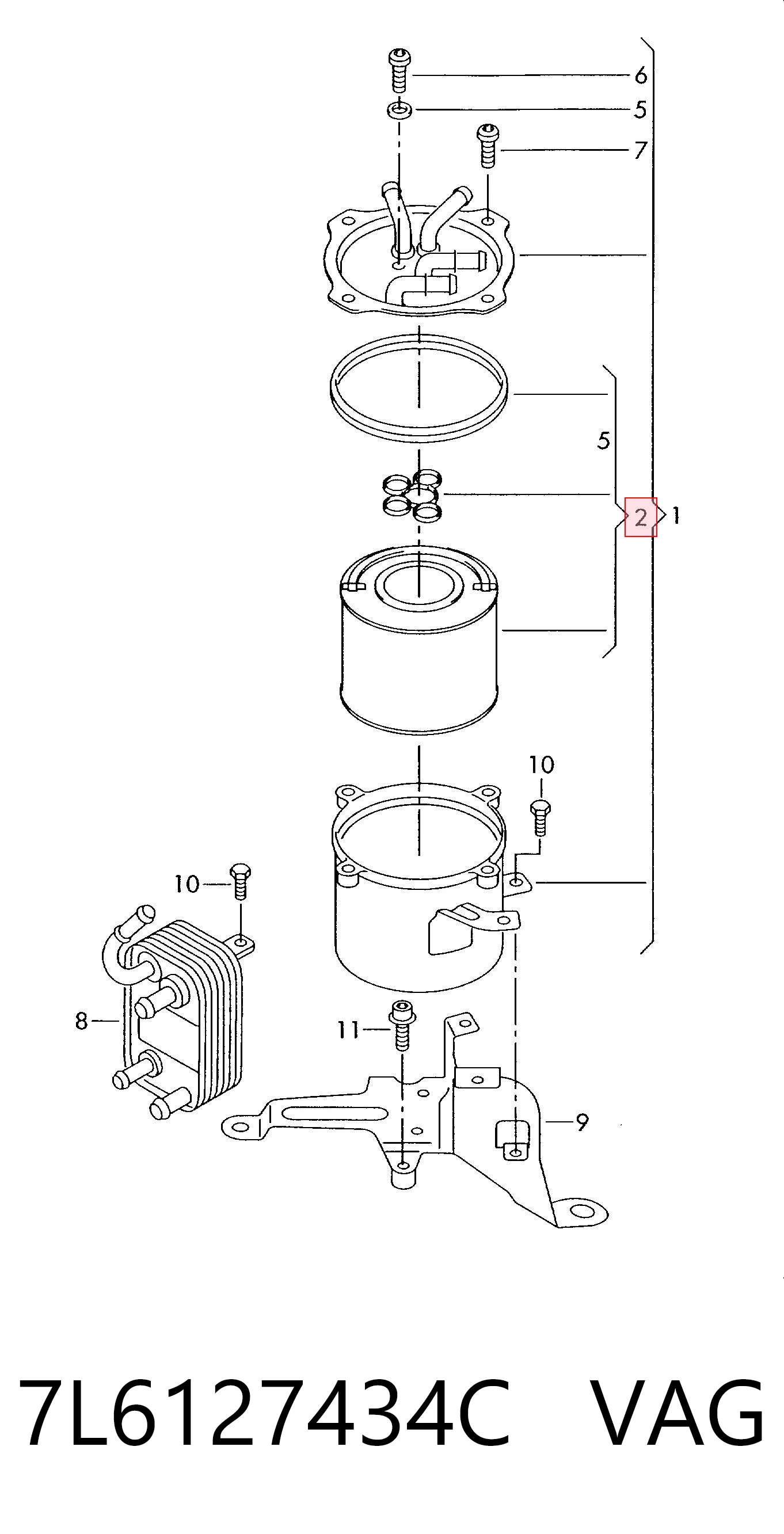 Compre 7L6127434C VAG Filtro de combustível