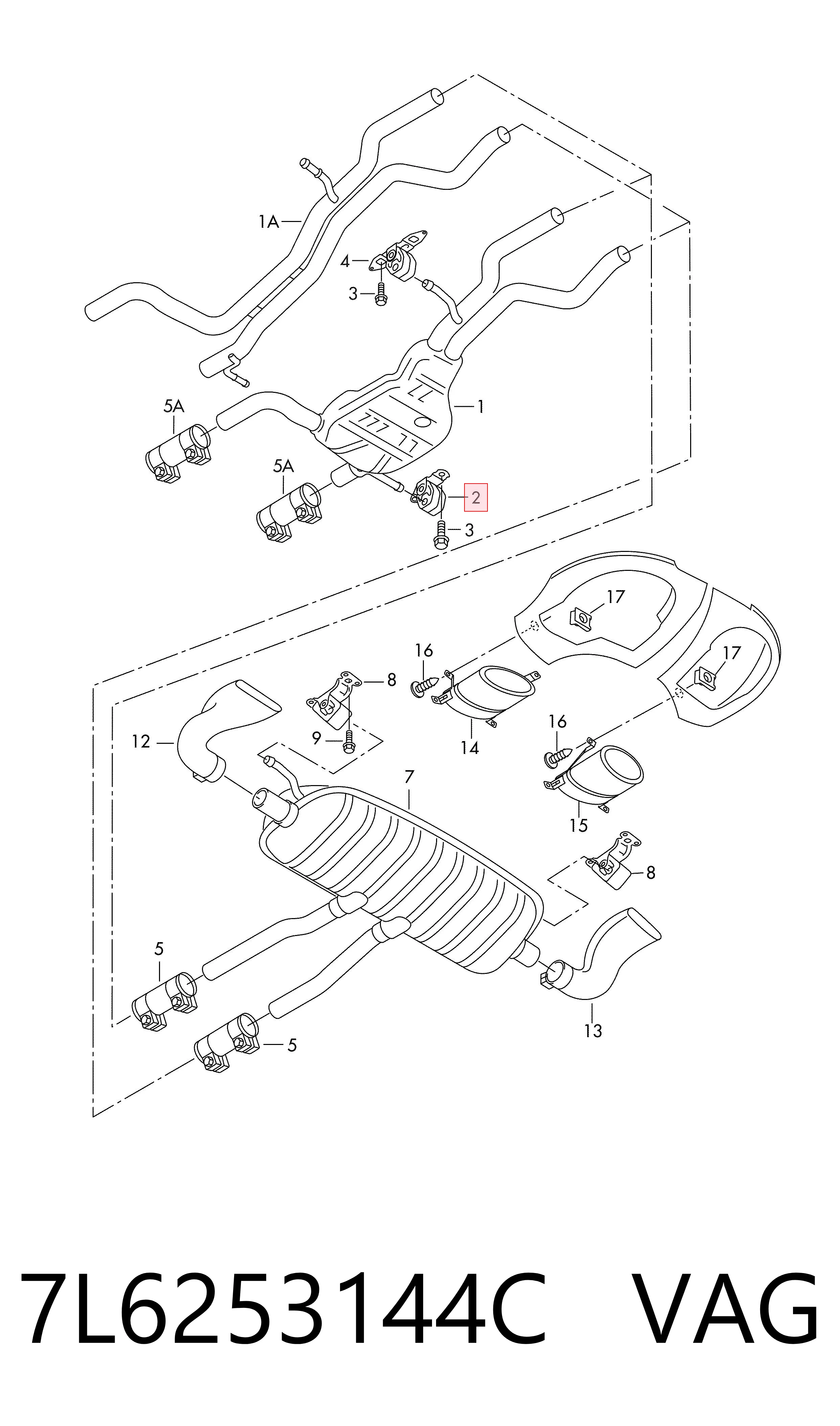 Coxim de fixação do silenciador Volkswagen Touareg II 7P5, 7P6 ao melhor preço