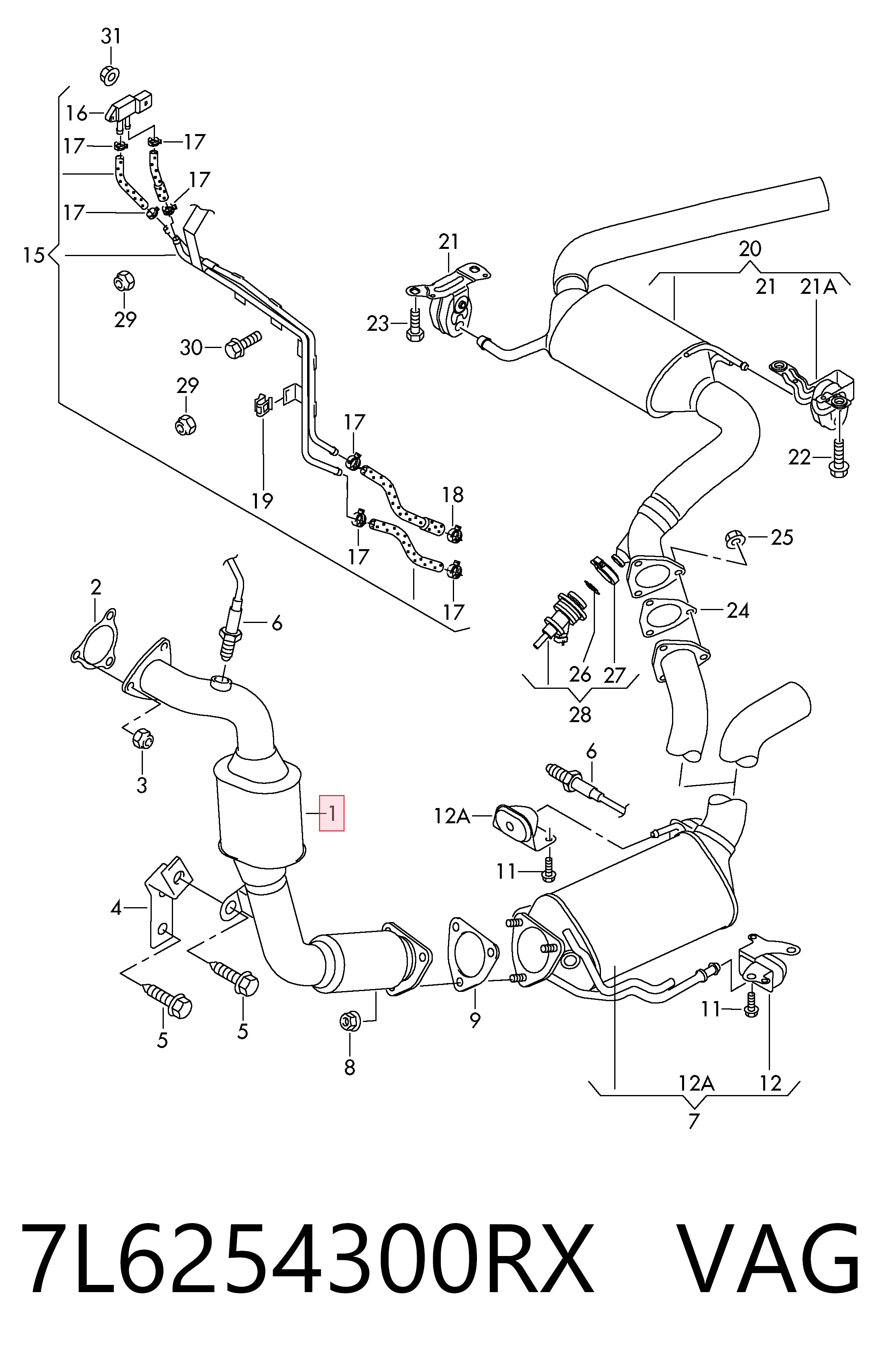 Convertidor - catalisador para Volkswagen Touareg 7LA, 7L6, 7L7