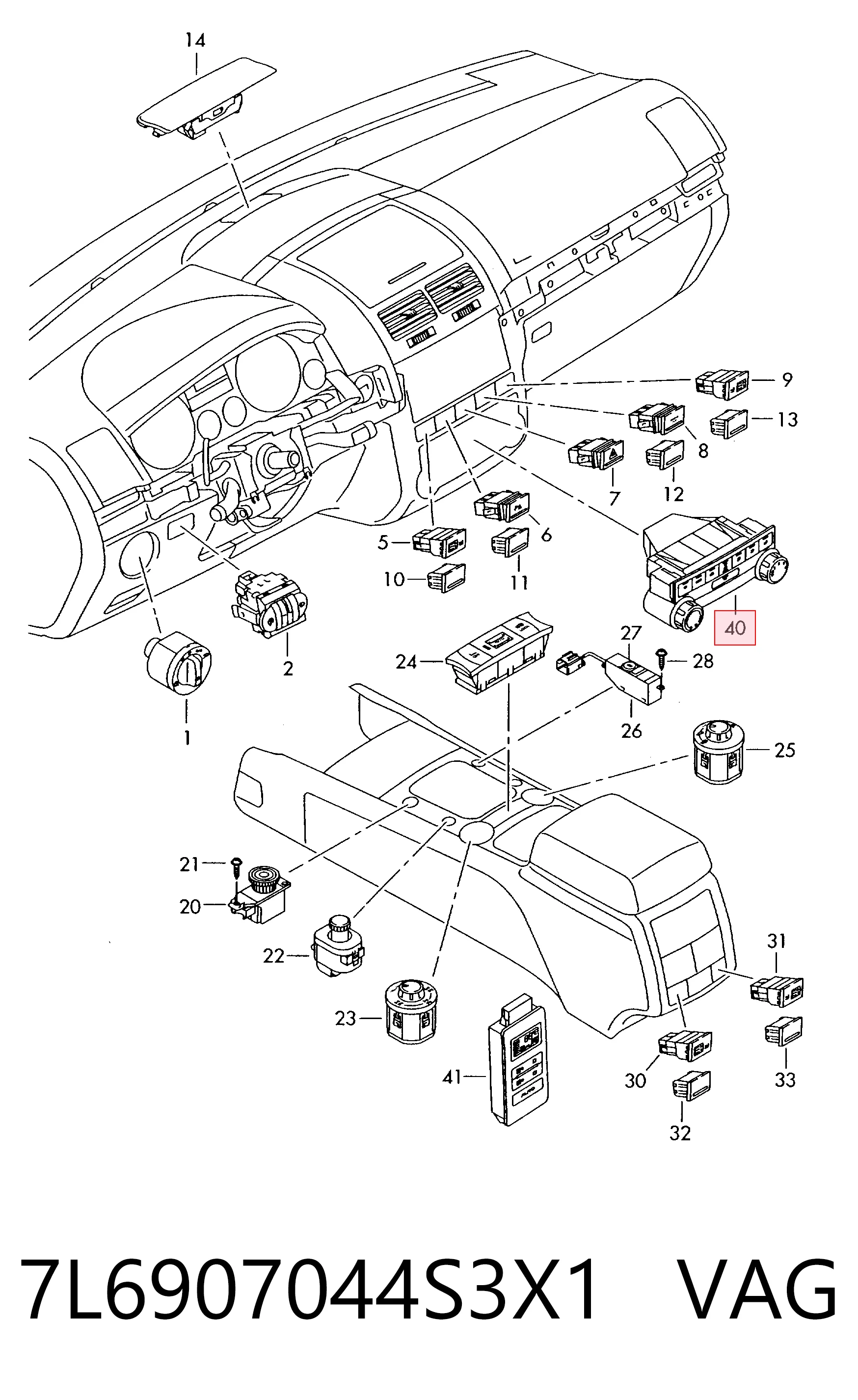 Unidade de controlo dos modos de aquecimento/condicionamento Volkswagen Touareg I 7LA, 7L6, 7L7 ao melhor preço