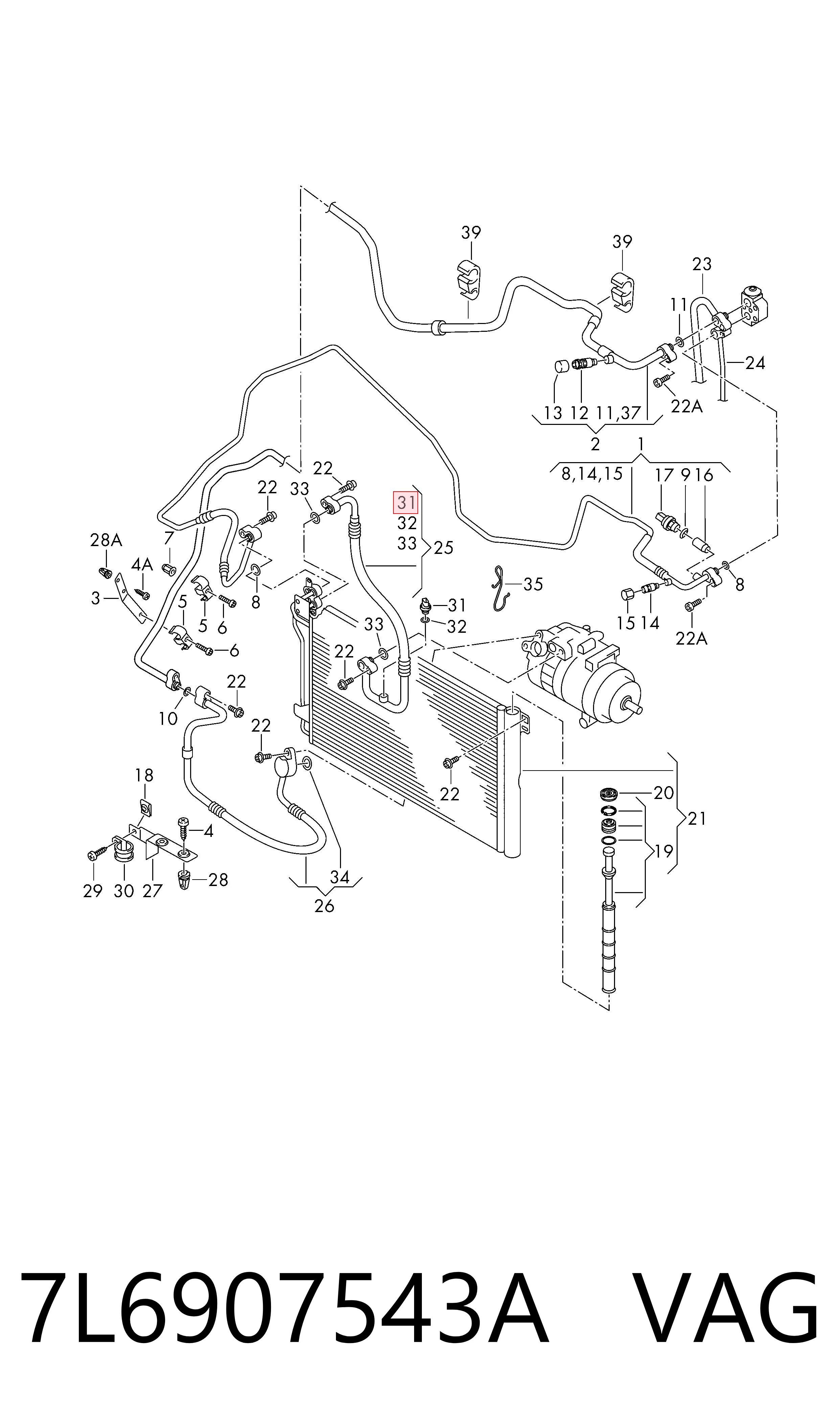 7L6907543A VAG Sensor de temperatura de freon