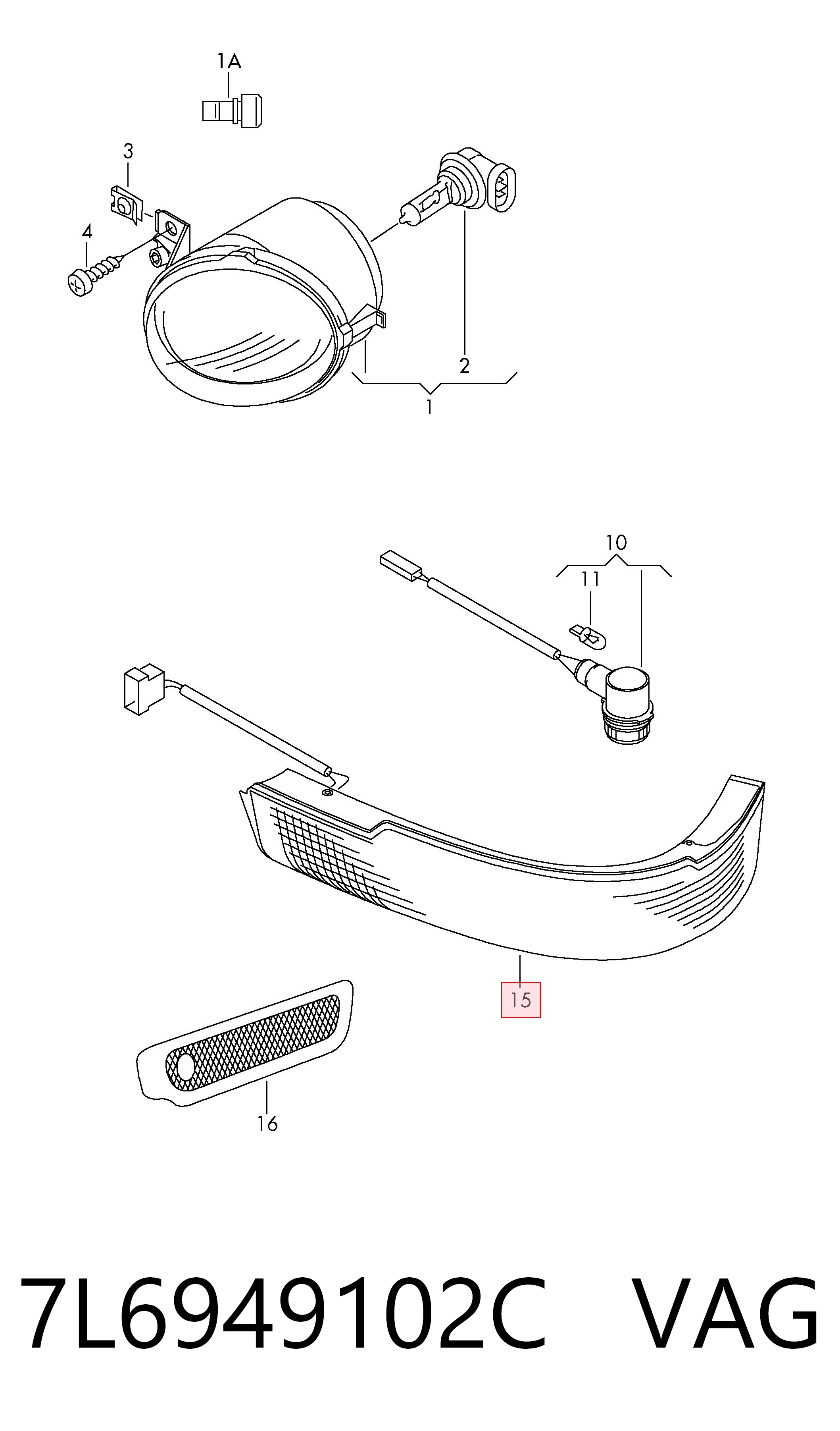 7L6949102C VAG Pisca-pisca de espelho direito