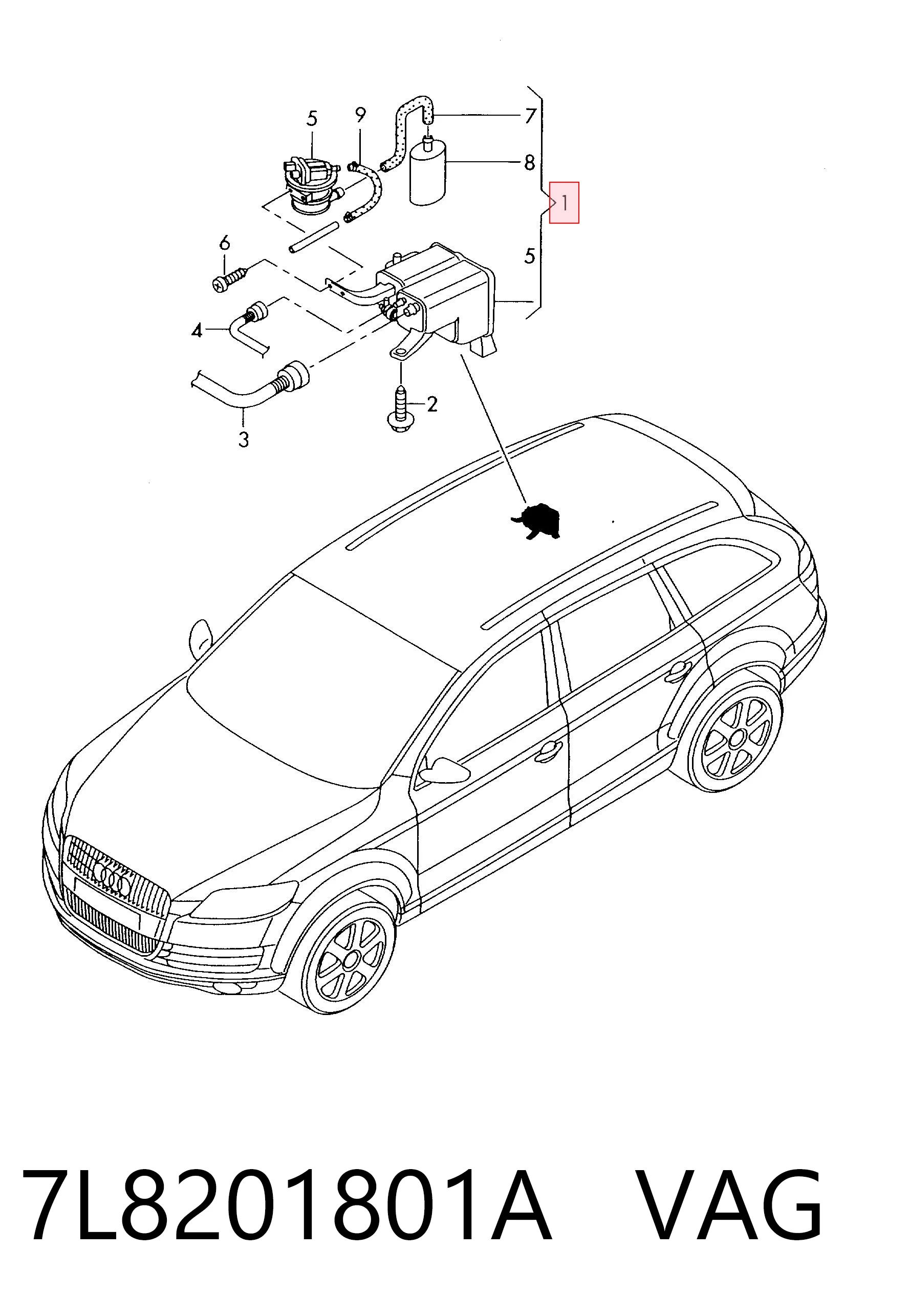 Adsorvedor dos vapores de combustível Audi Q7 4LB ao melhor preço