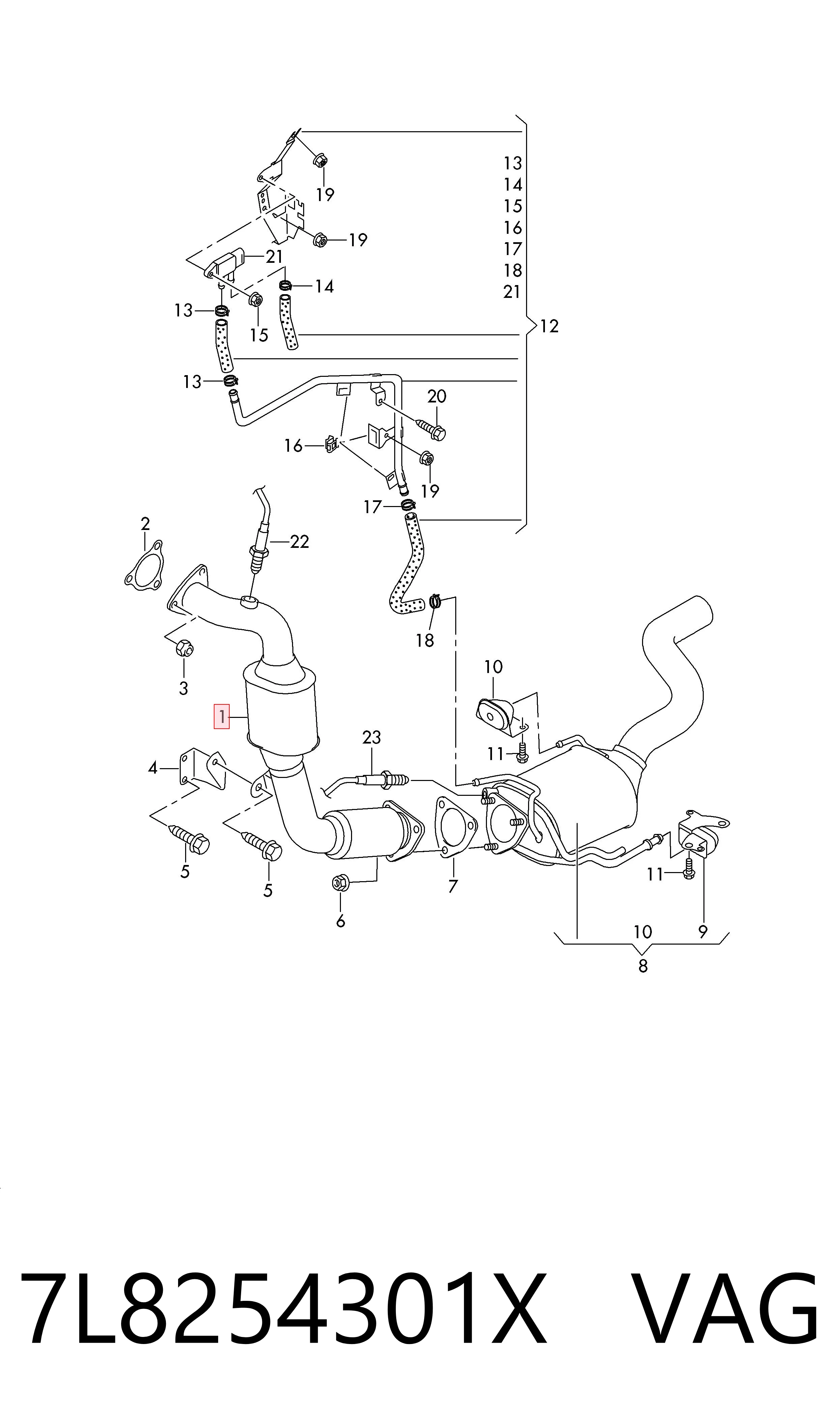 Convertidor - catalisador para Volkswagen Touareg 7P5, 7P6