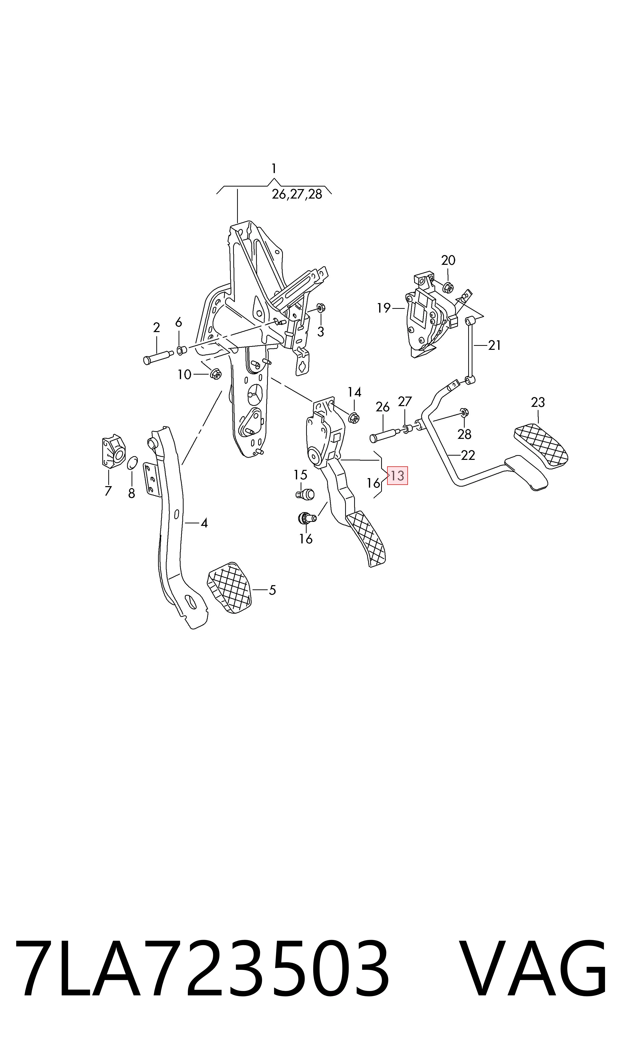 7LA723503 VAG Pedal de gás (de acelerador)