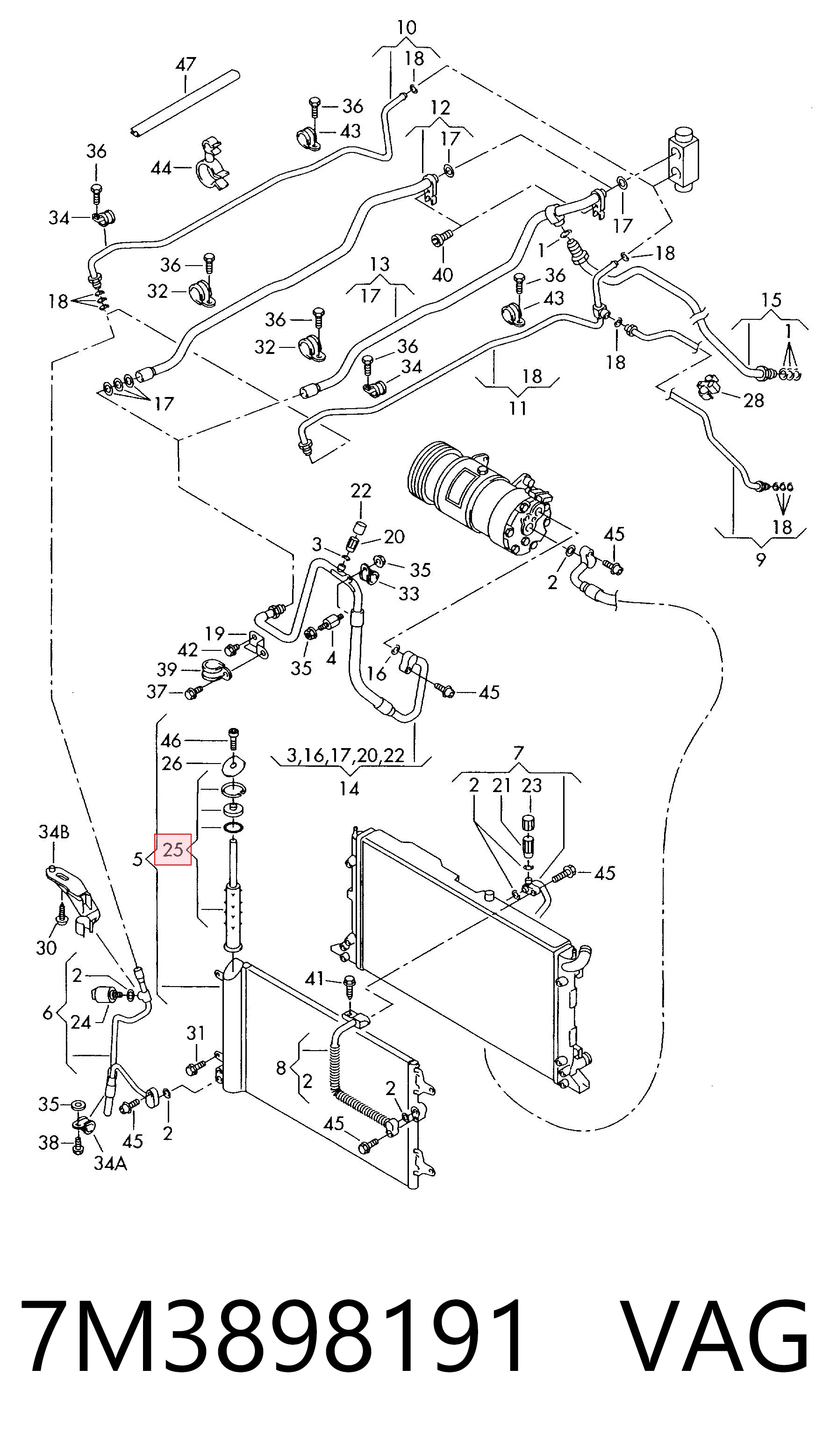 Tanque de recepção do secador de aparelho de ar condicionado VAG 7M3898191 preço, a partir de 27,15 USD