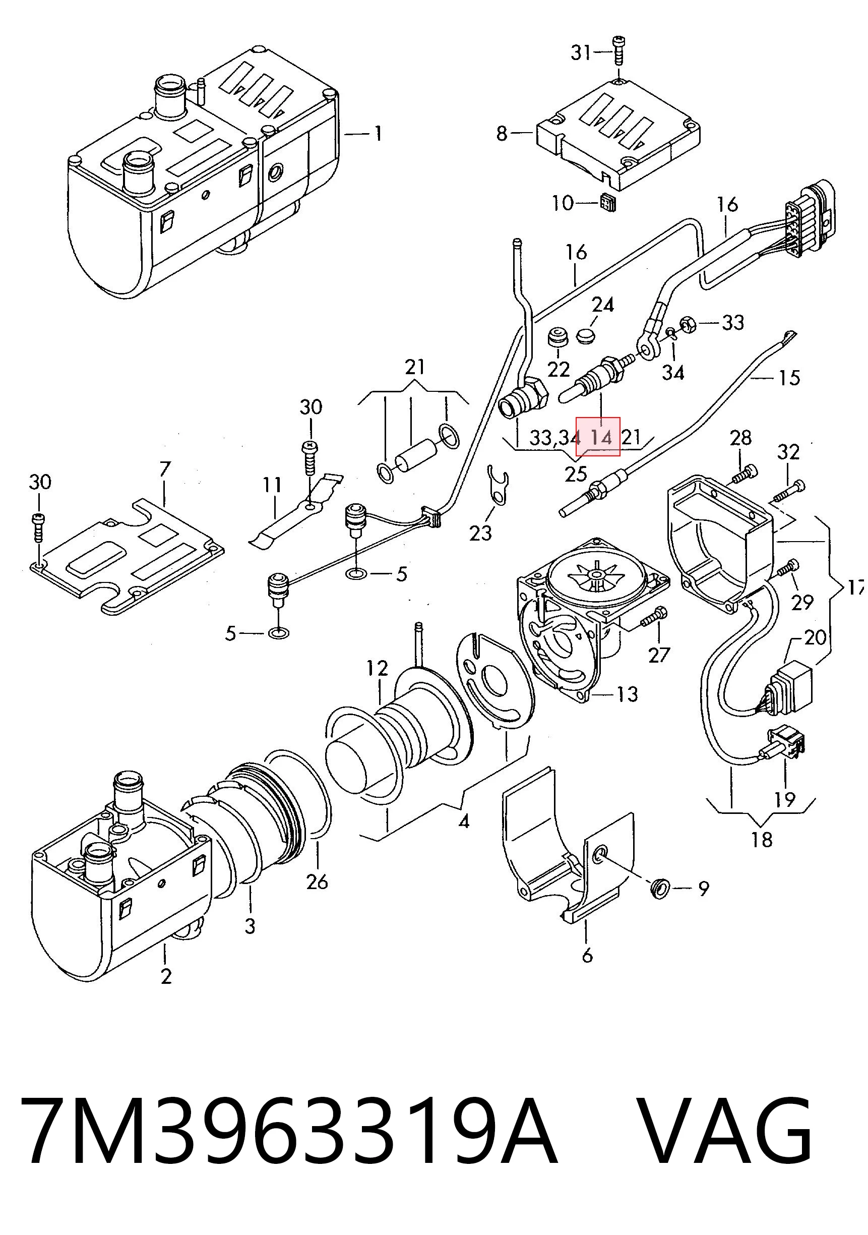 7M3963319A VAG Vela de incandescência