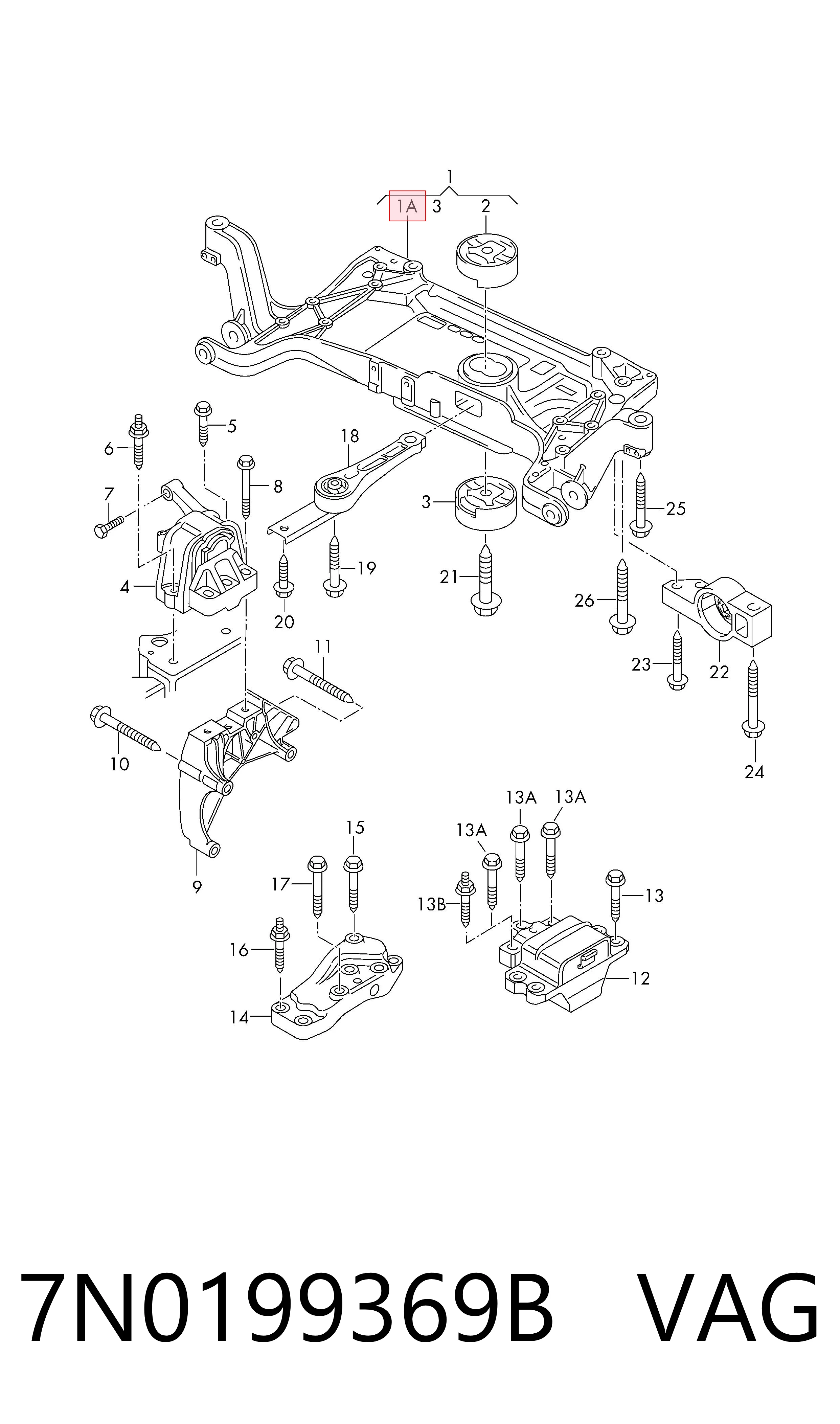 Compre Viga de suspensão dianteira (plataforma veicular) Volkswagen Tiguan 1