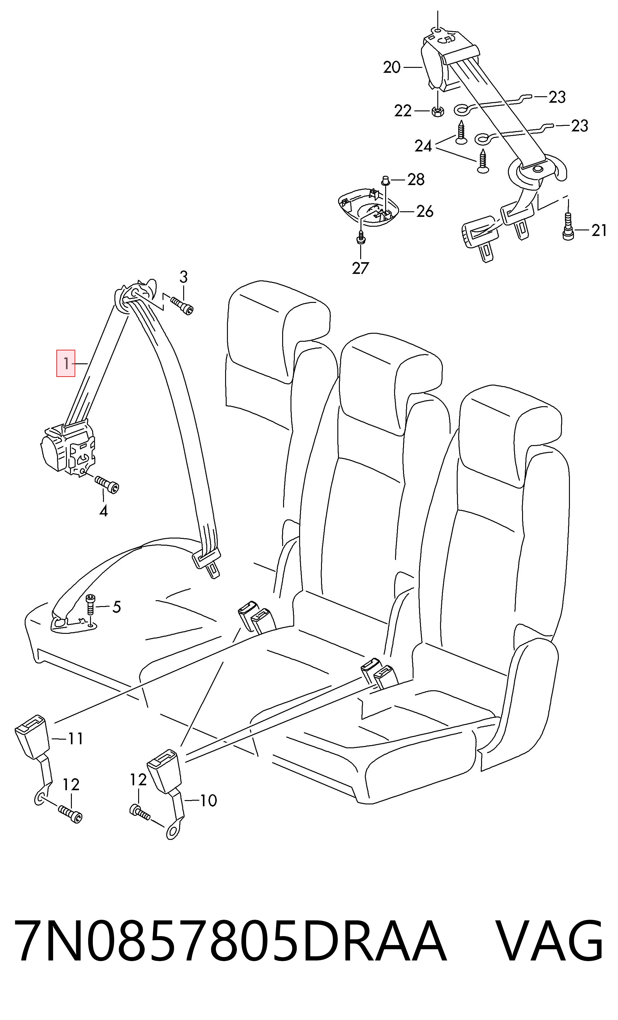  VAG 7N0857805DRAA preço, a partir de 190,06 USD
