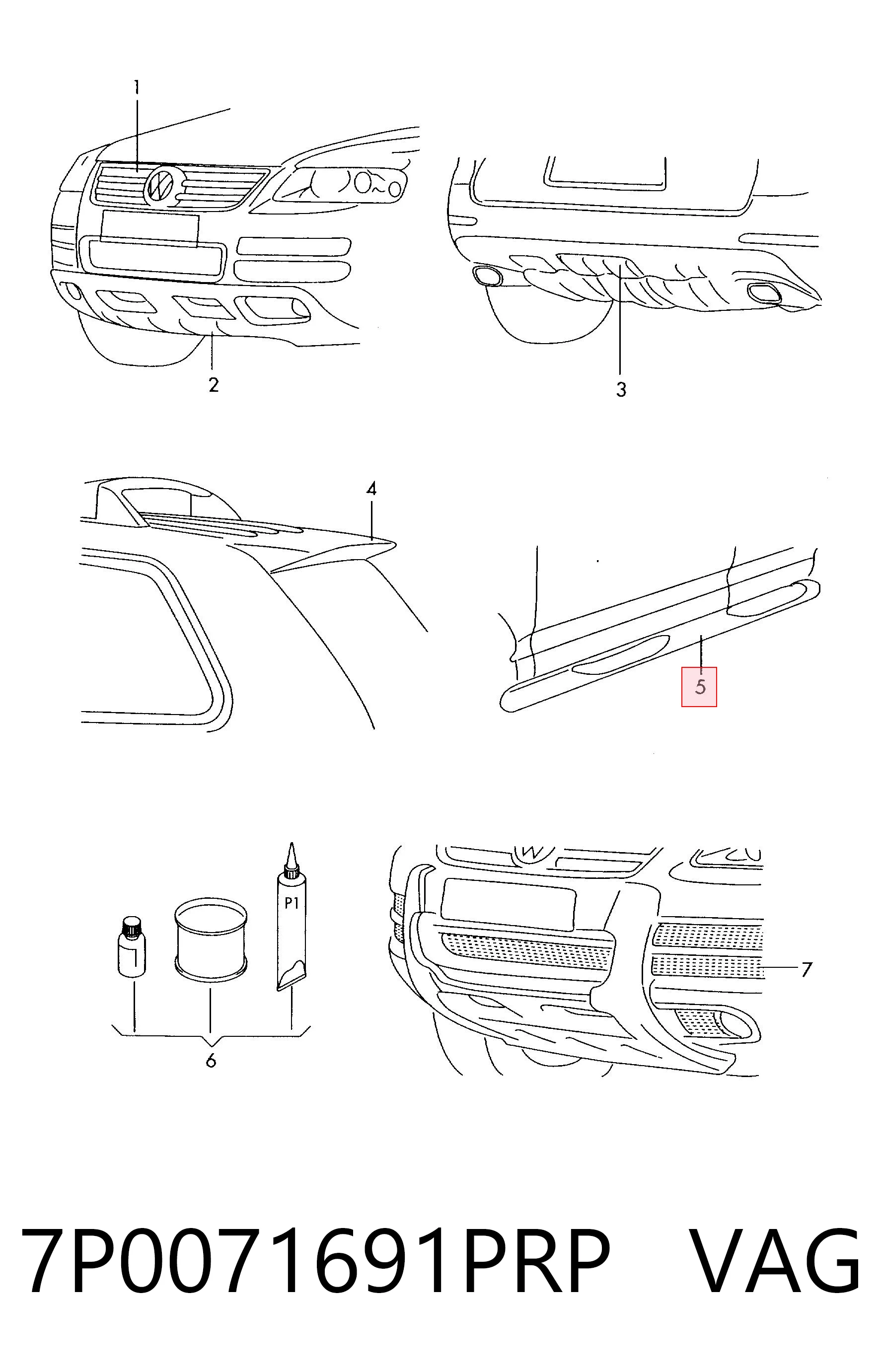 7P0071691PRP VAG Grampo dobrável (kit para automóvel)