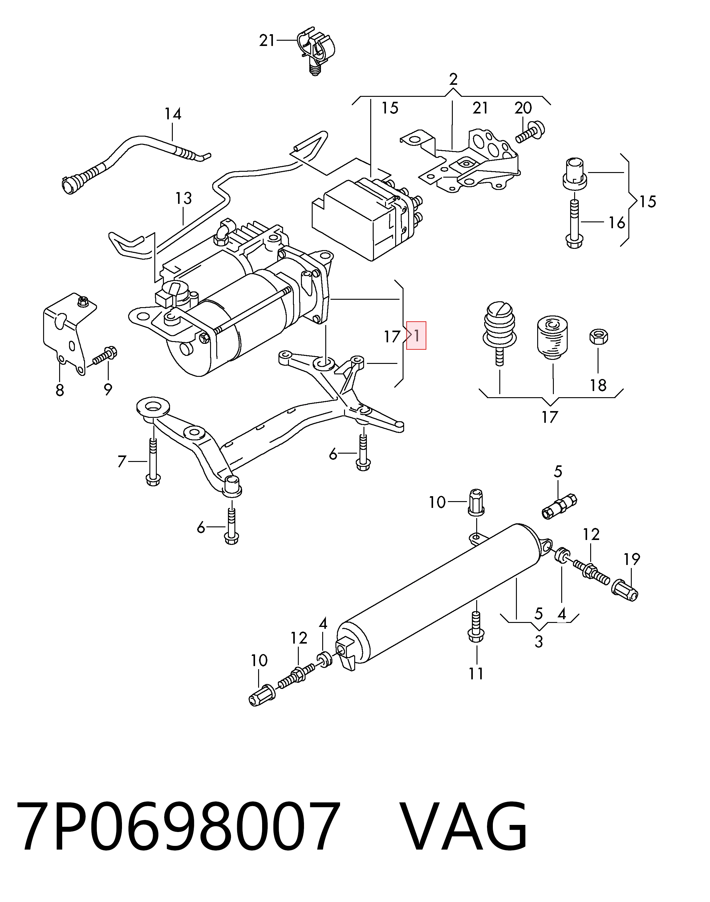 Compressor de bombeio pneumático (de amortecedores) AND 3L698005 preço, a partir de 559,34 USD