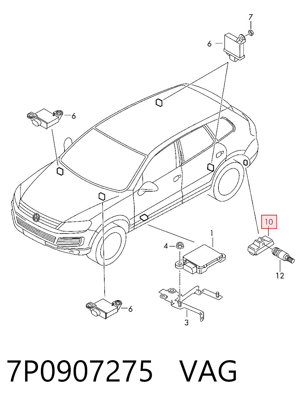 45144000 PLUS AFTERMARKET Sensor de pressão de ar nos pneus