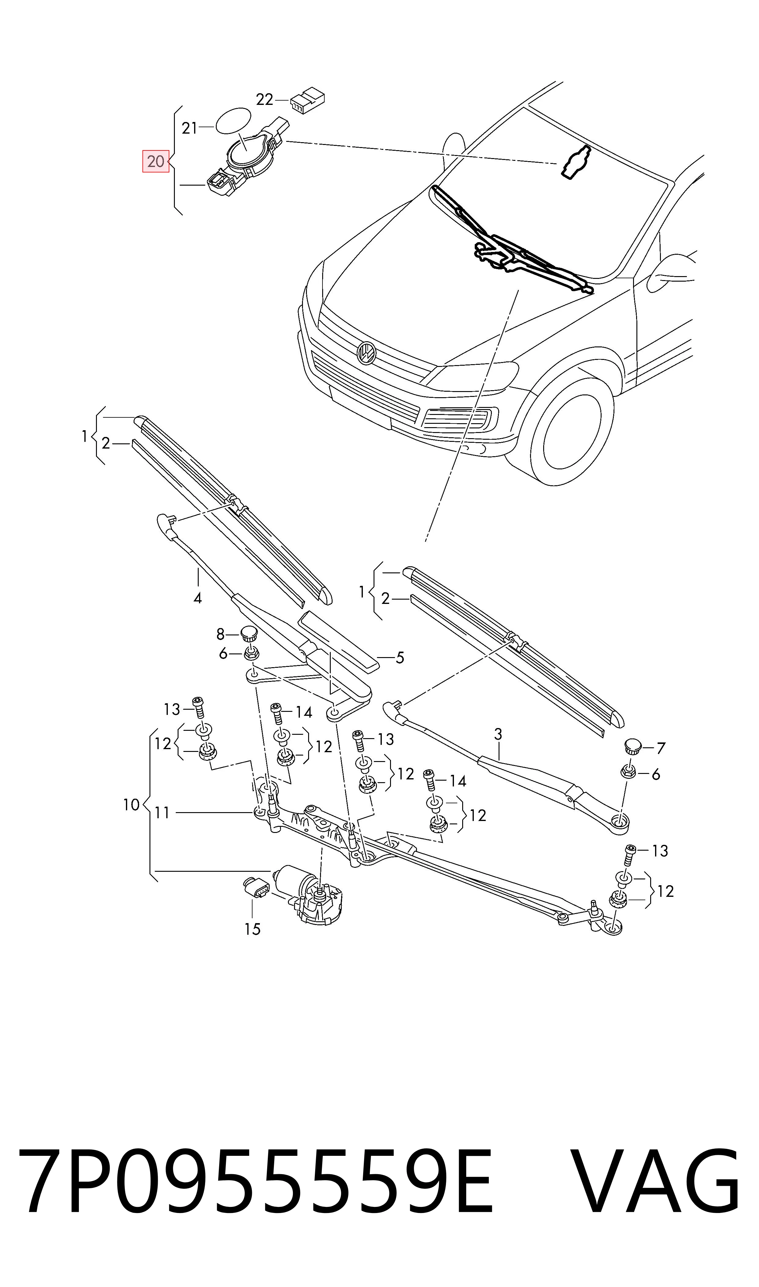 Sensor de chuva Volkswagen Touareg II 7P5, 7P6